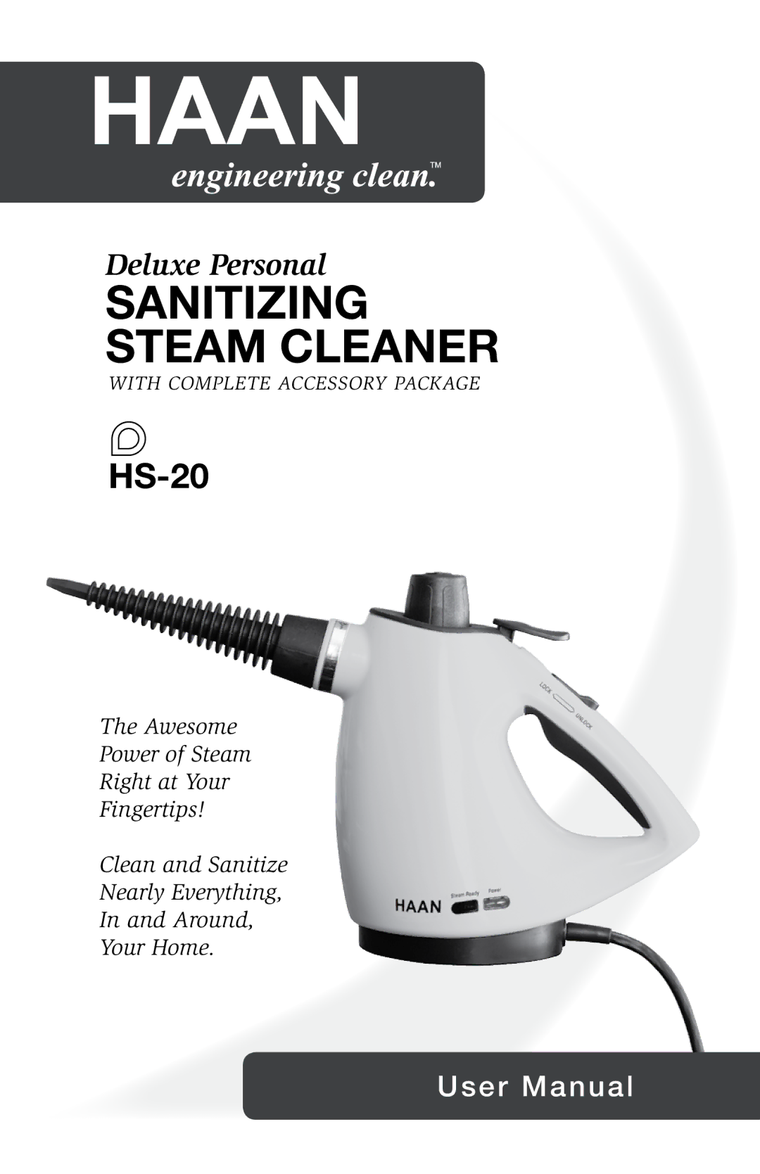 Haan HS-20 user manual Sanitizing Steam Cleaner 