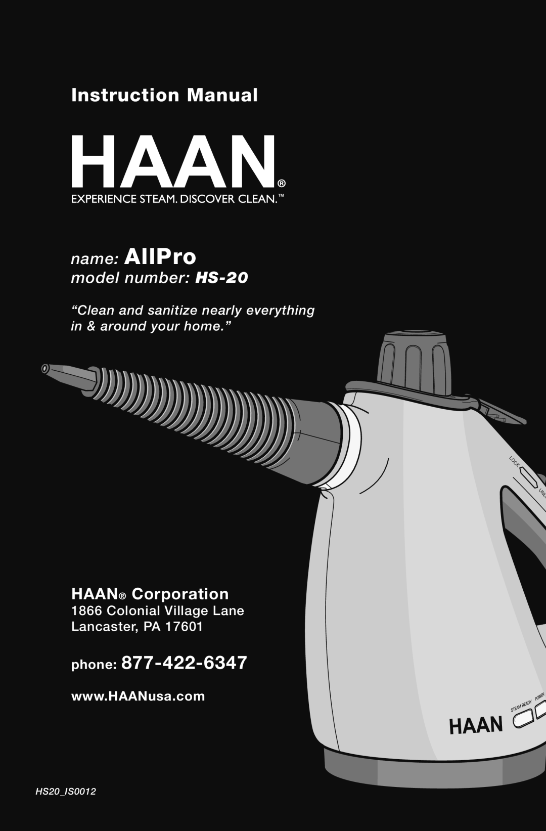 Haan HS-20 instruction manual Phone, Haan Corporation 