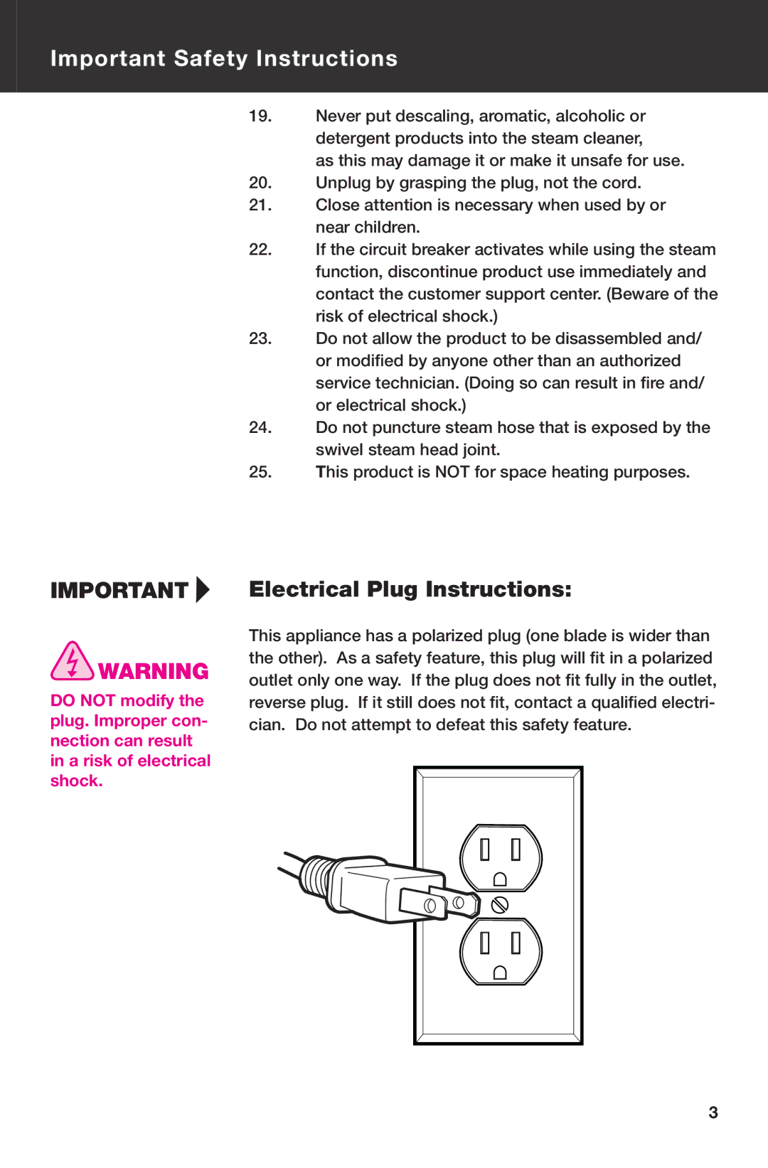 Haan SI-60 instruction manual Electrical Plug Instructions 