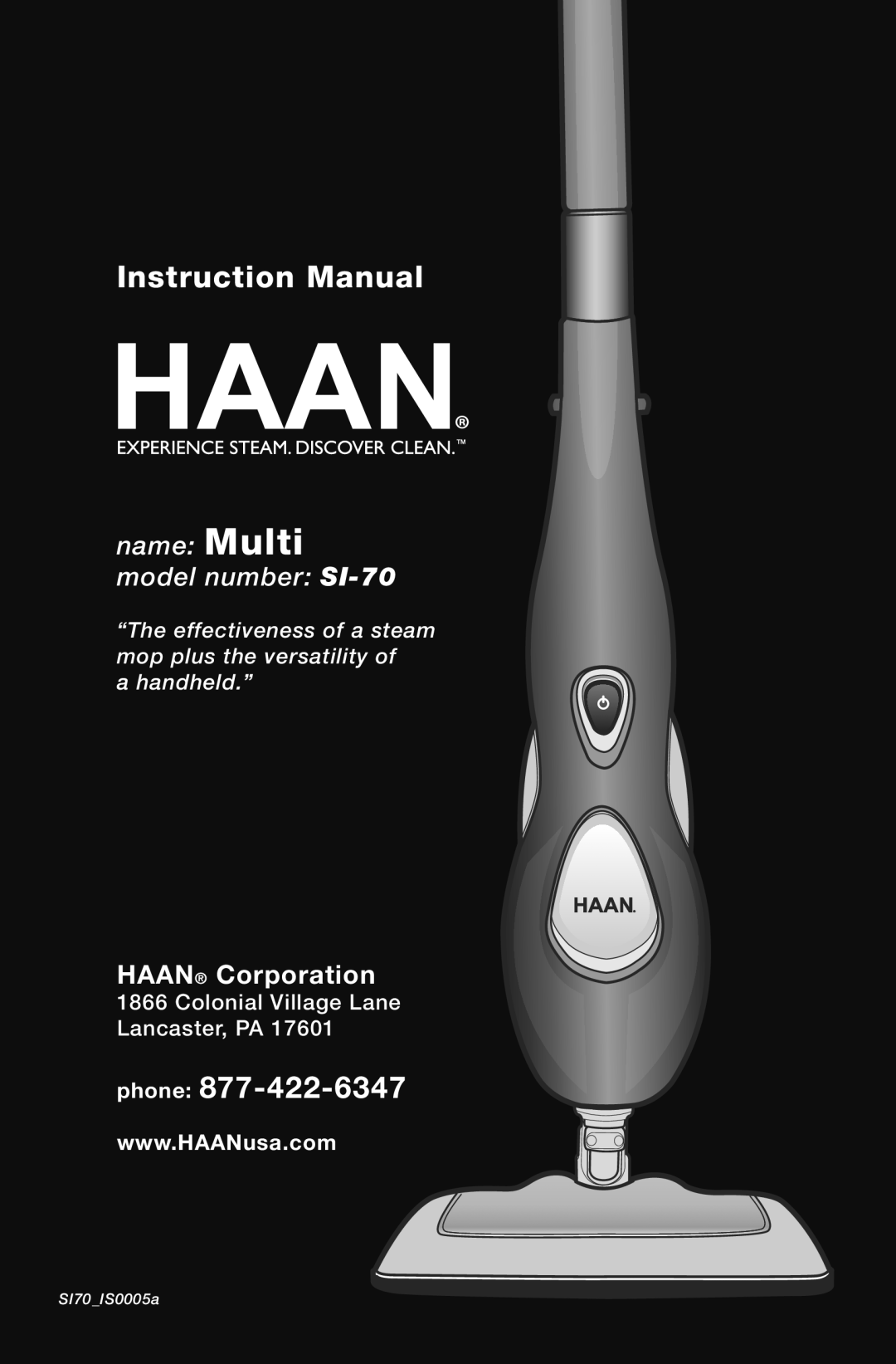 Haan instruction manual phone, HAAN Corporation, name Multi model number SI-70, a handheld.”, SI70 IS0005a 