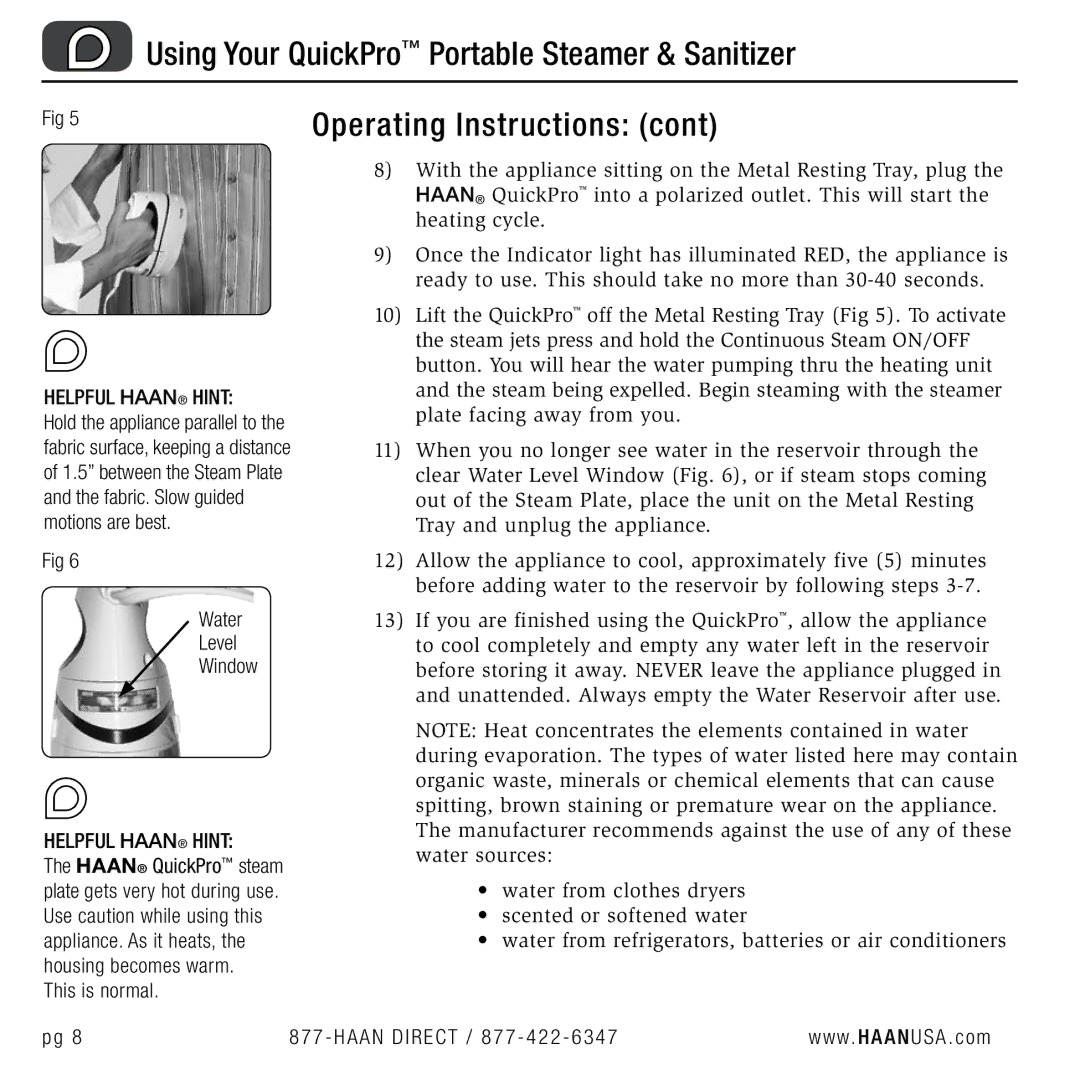 Haan TS-30 user manual Water Level Window, This is normal 