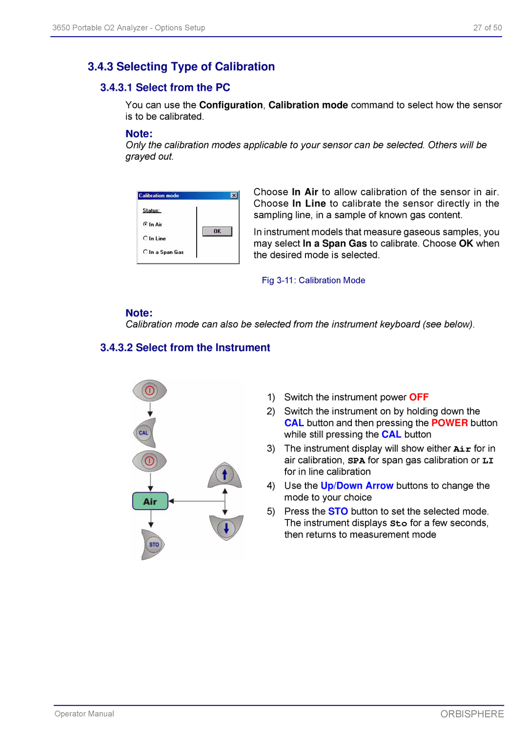 Hach 3650 manual Selecting Type of Calibration, Select from the PC 