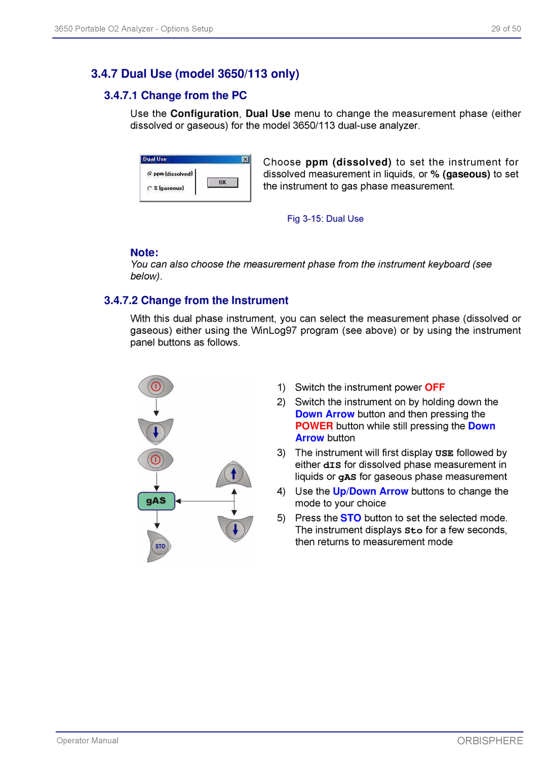 Hach manual Dual Use model 3650/113 only, Change from the PC 