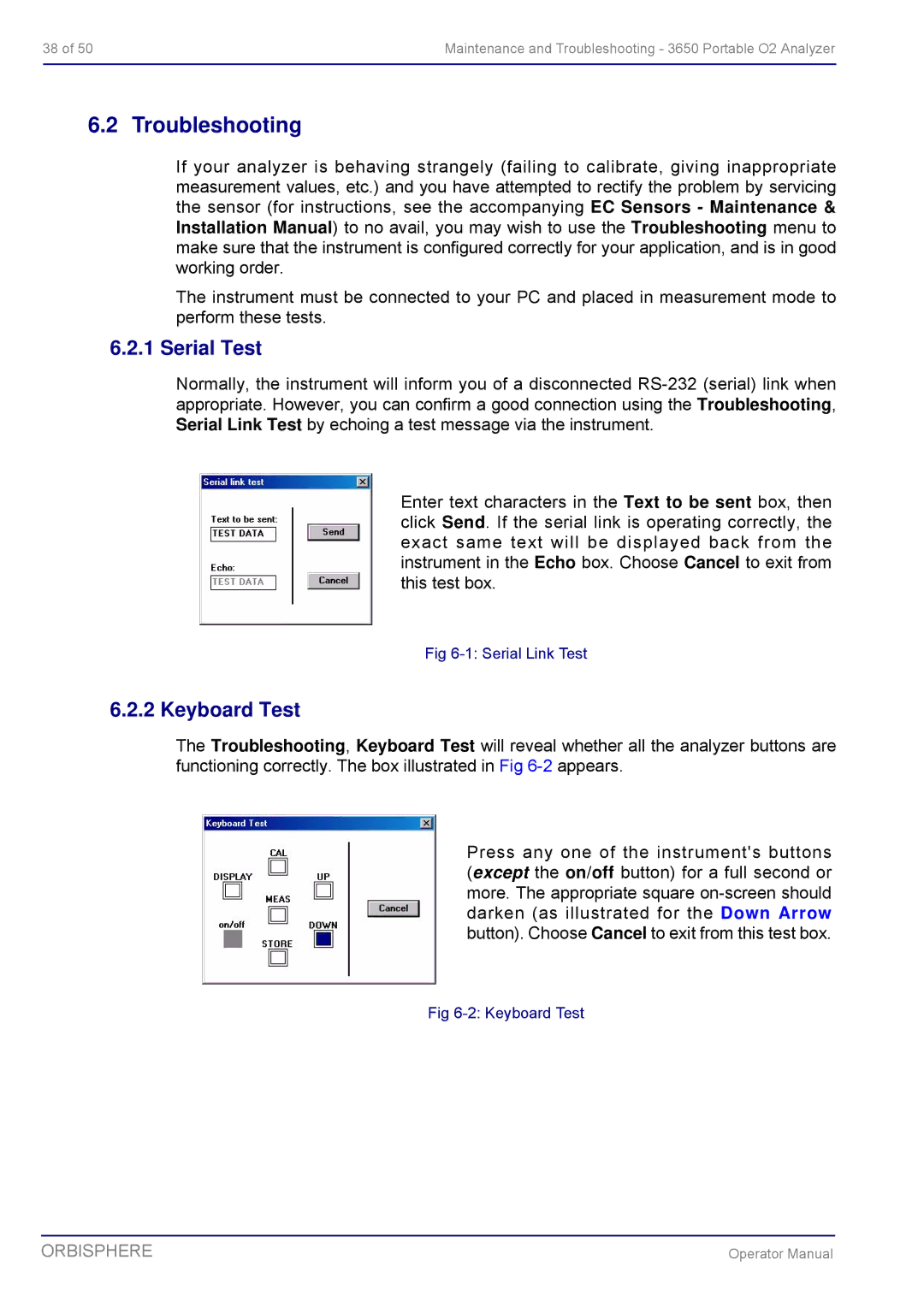 Hach 3650 manual Troubleshooting, Serial Test, Keyboard Test 