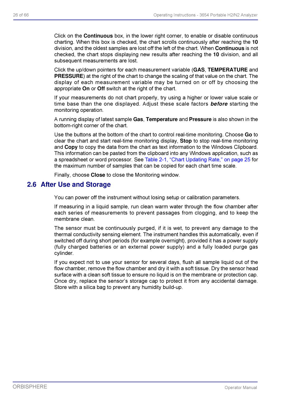 Hach 3654 Portable H2/N2 Analyzer manual After Use and Storage 