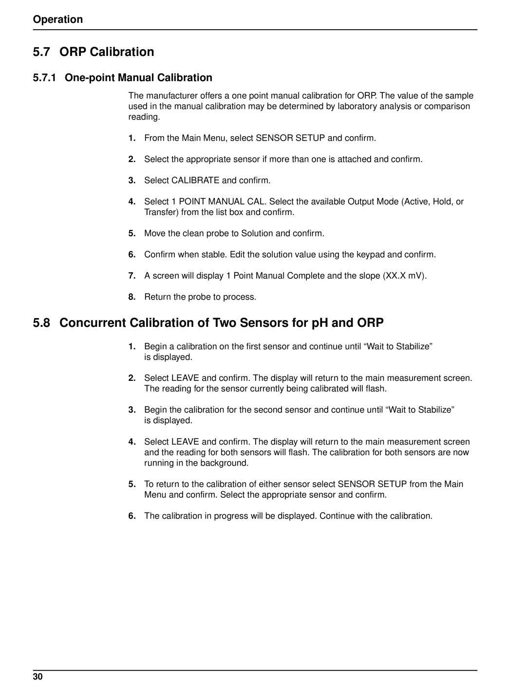 Hach 6120118 ORP Calibration, Concurrent Calibration of Two Sensors for pH and ORP, One-point Manual Calibration 