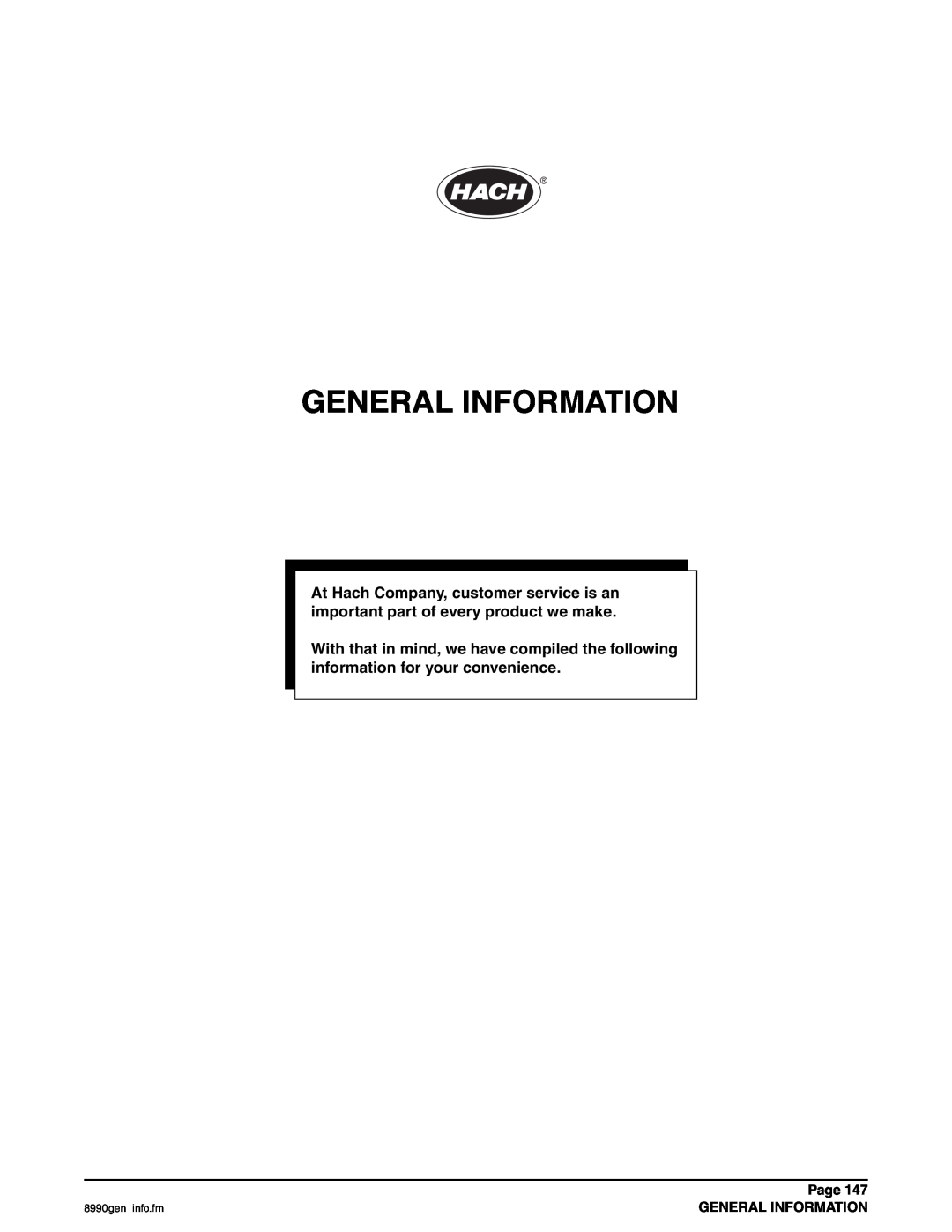 Hach 900 MAX manual General Information, Page 