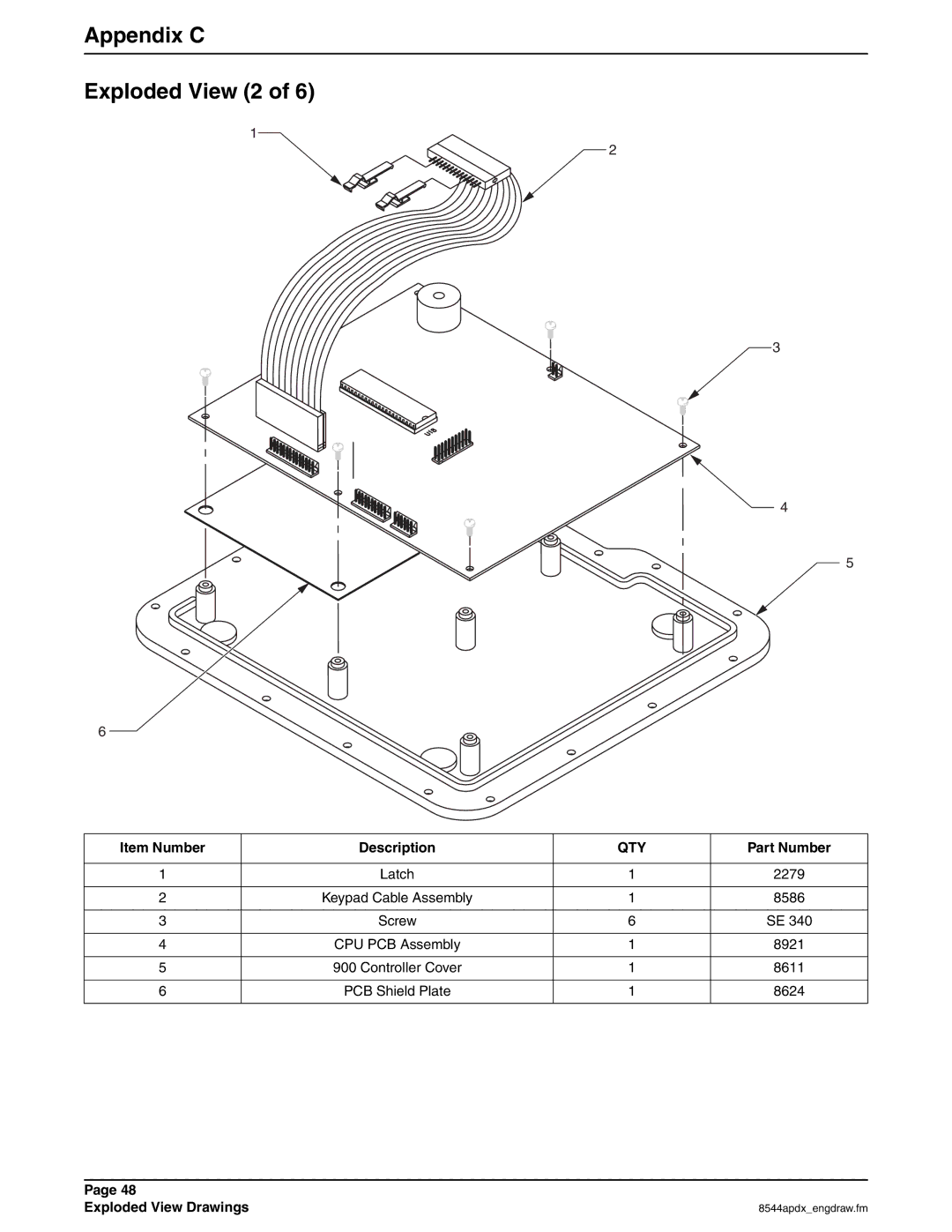 Hach 900 manual Appendix C Exploded View 2, Part Number 