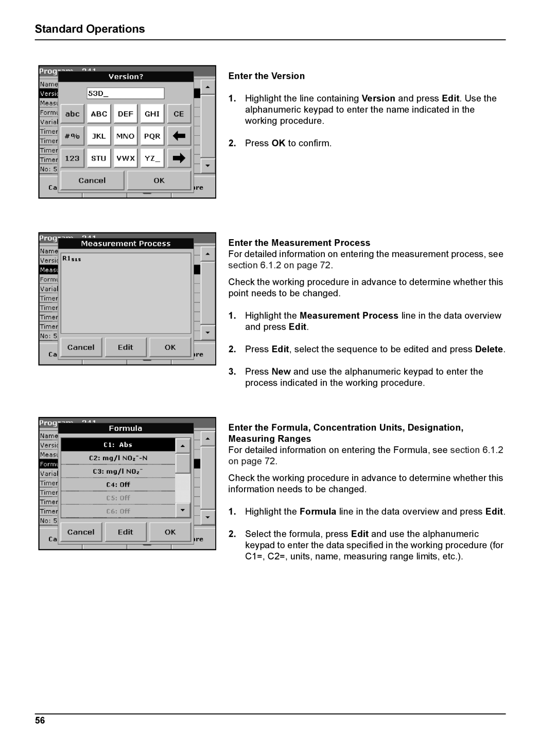 Hach DR 2800 user manual Enter the Version, Enter the Measurement Process 