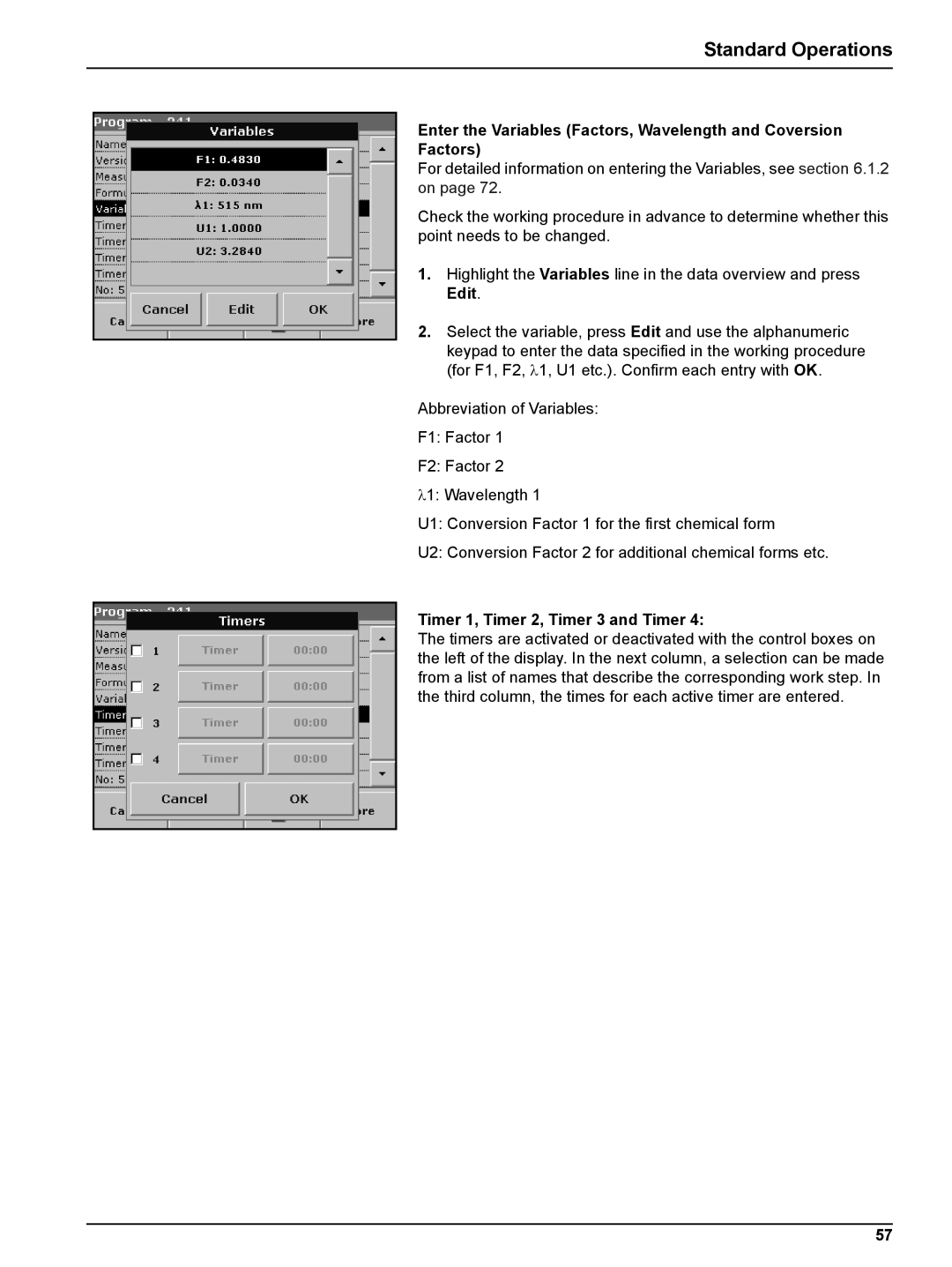 Hach DR 2800 user manual Timer 1, Timer 2, Timer 3 and Timer 