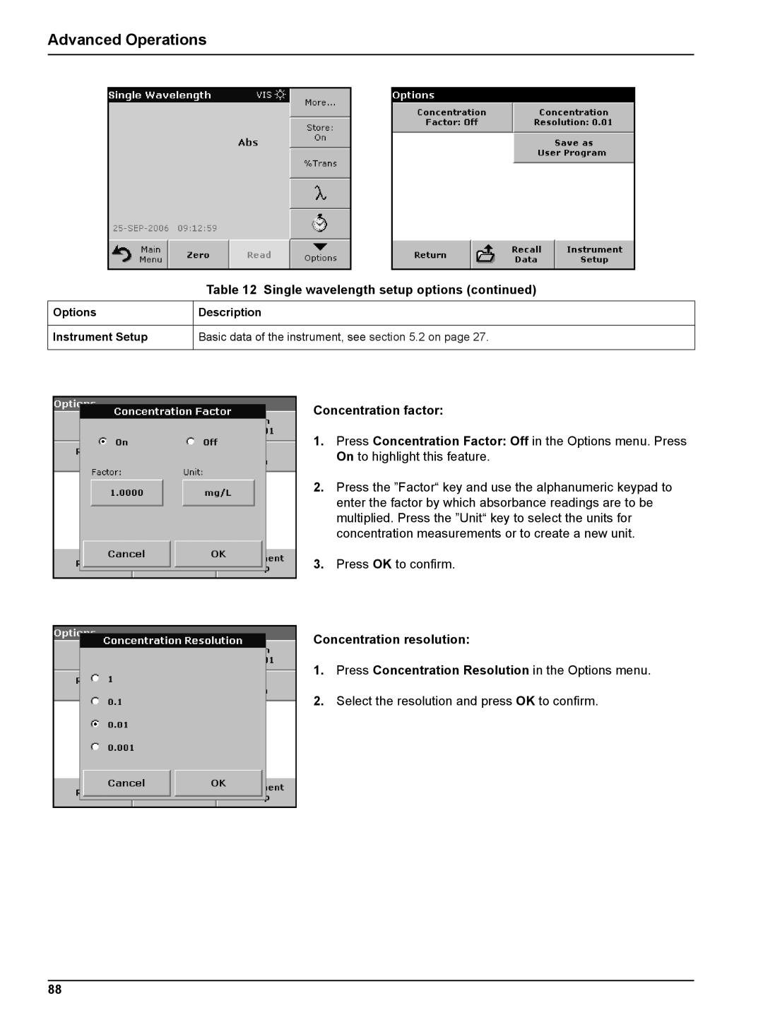 Hach DR 2800 user manual Concentration factor, Concentration resolution 