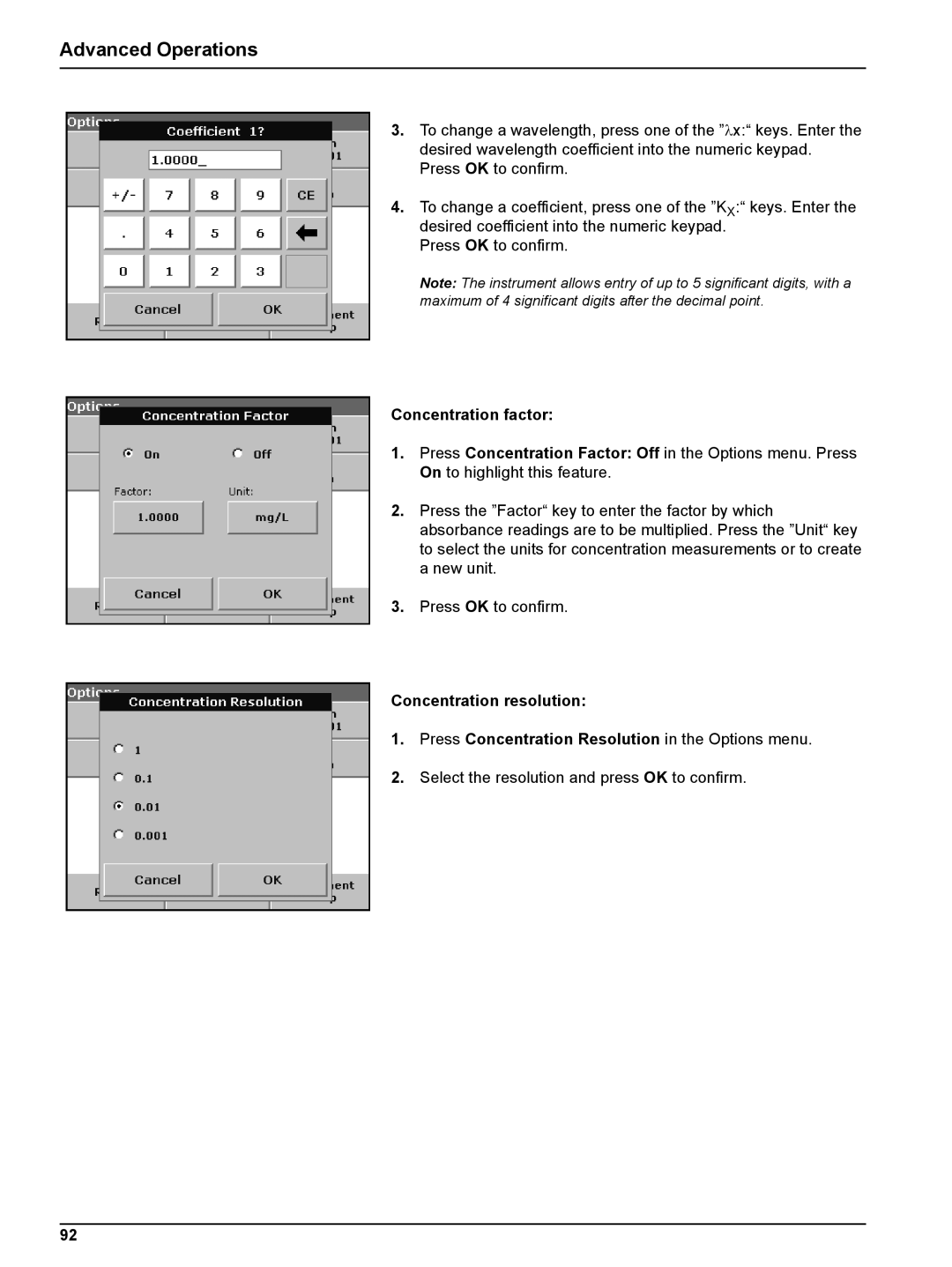 Hach DR 2800 user manual Concentration factor 