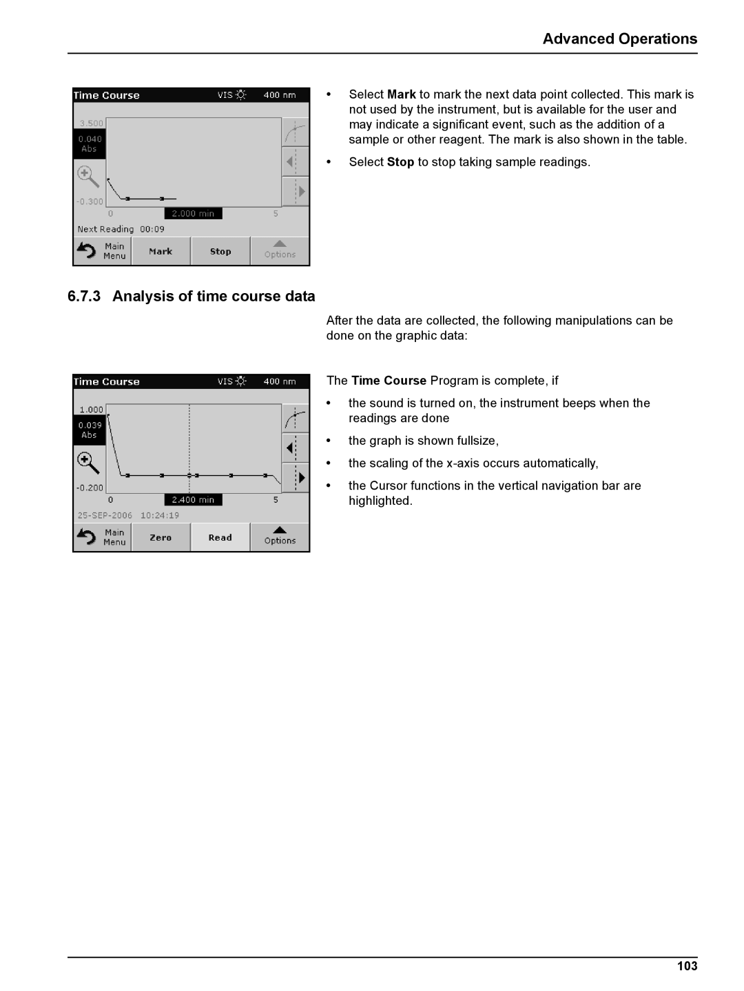 Hach DR 5000 user manual Analysis of time course data, 103 