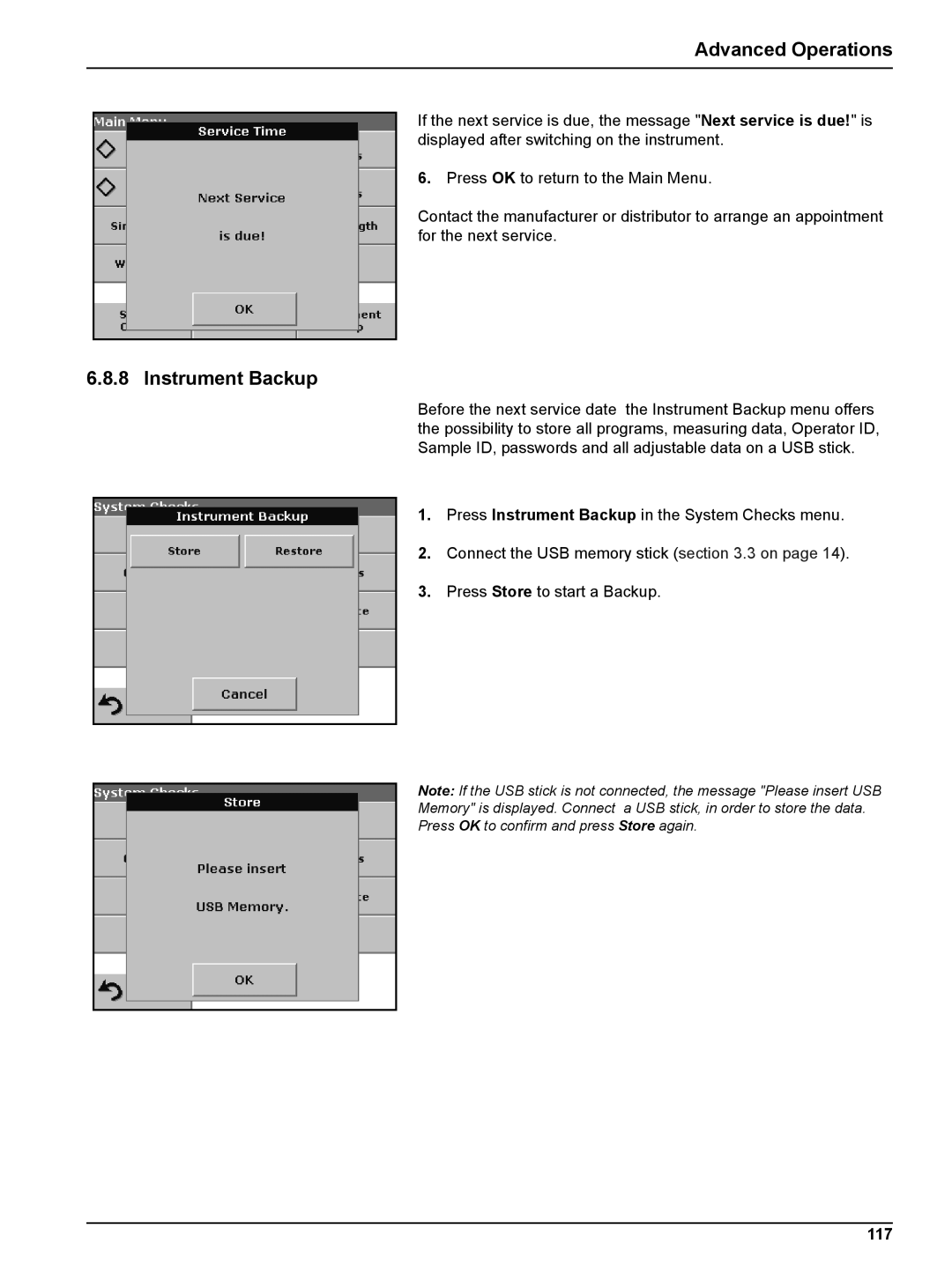 Hach DR 5000 user manual Instrument Backup, 117 