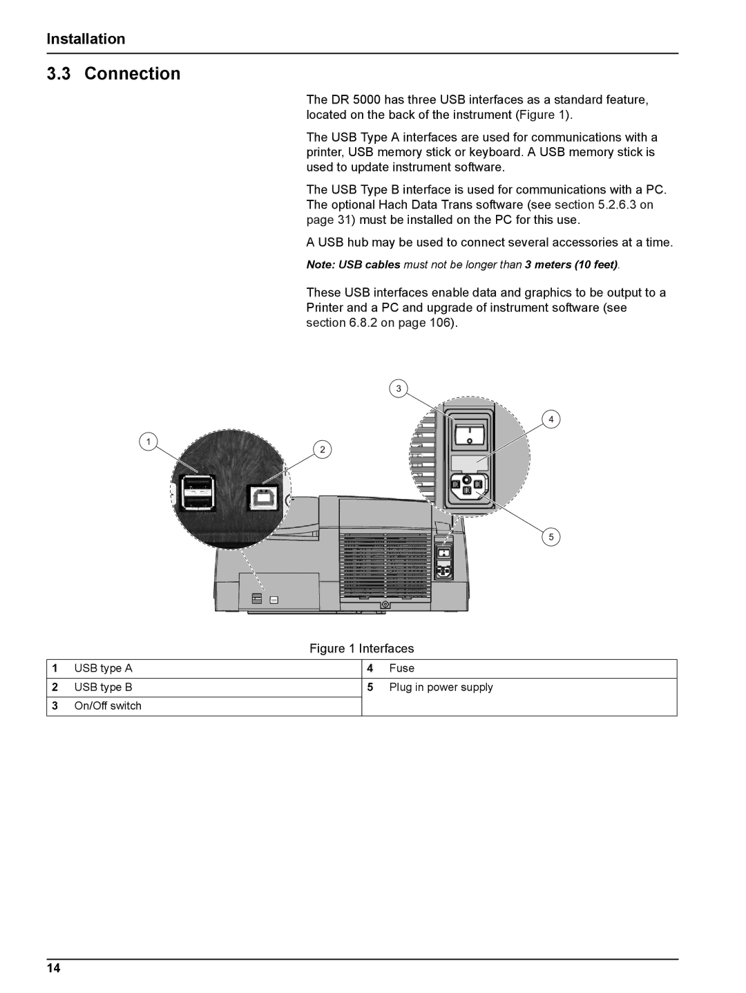 Hach DR 5000 user manual Connection, Installation 