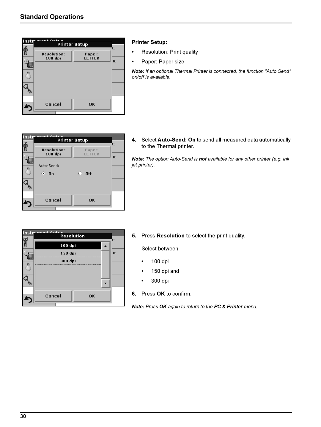 Hach DR 5000 user manual Printer Setup 