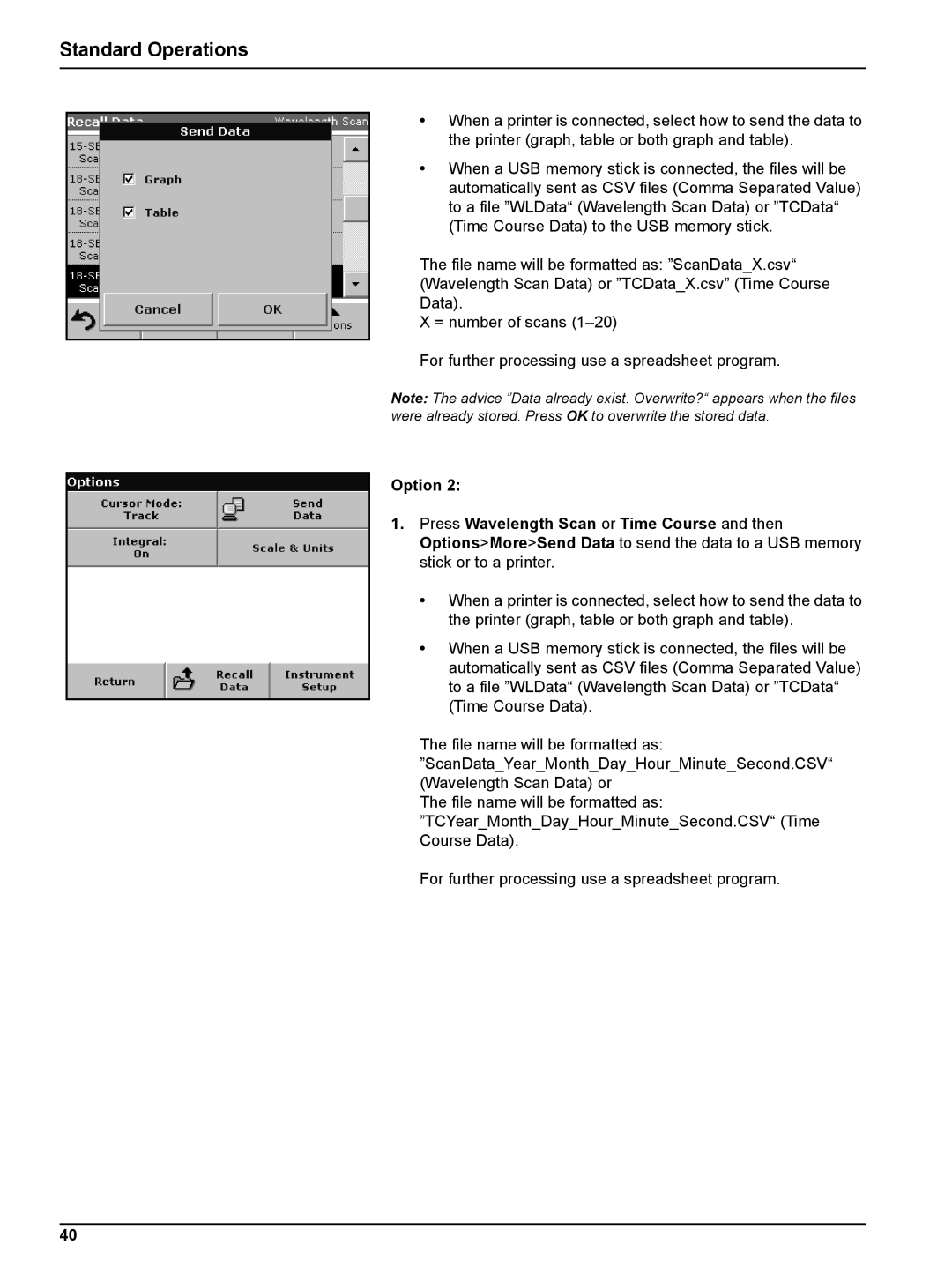 Hach DR 5000 user manual Option Press Wavelength Scan or Time Course and then 