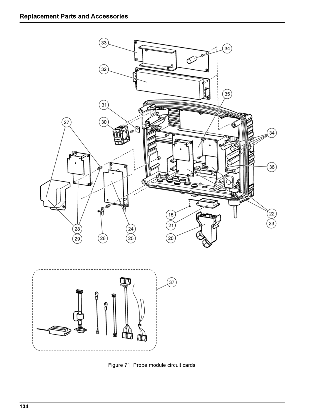 Hach sc1000 user manual Probe module circuit cards, 134 