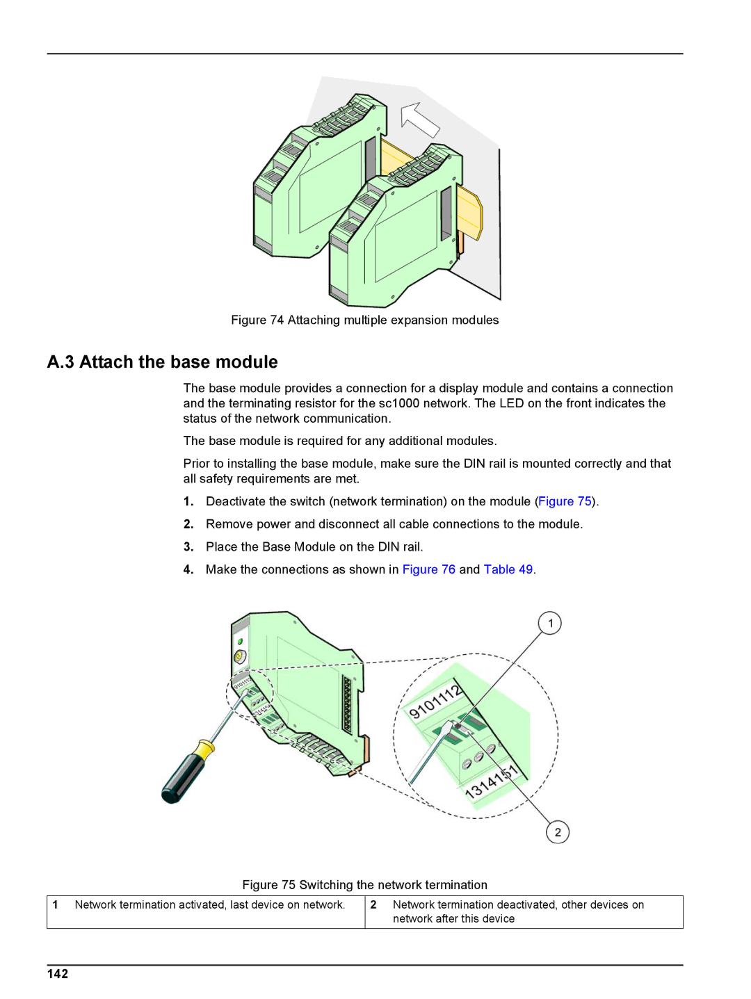 Hach sc1000 user manual Attach the base module, 142 