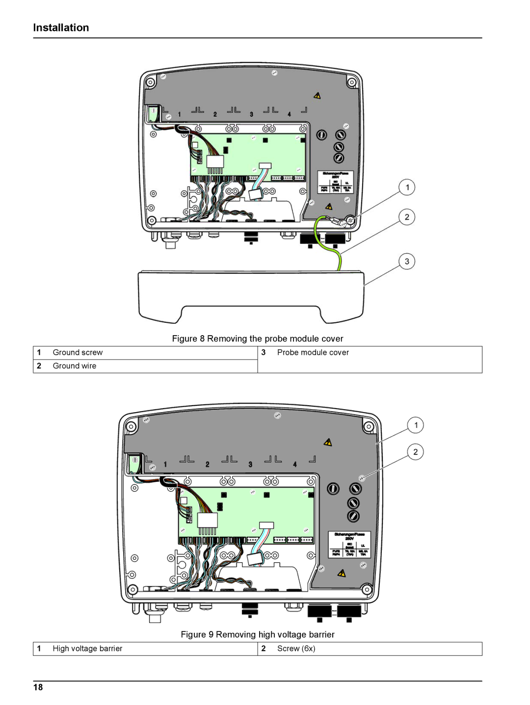 Hach sc1000 user manual Removing the probe module cover 