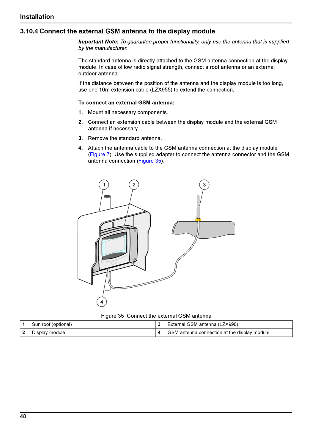 Hach sc1000 user manual To connect an external GSM antenna, Connect the external GSM antenna 