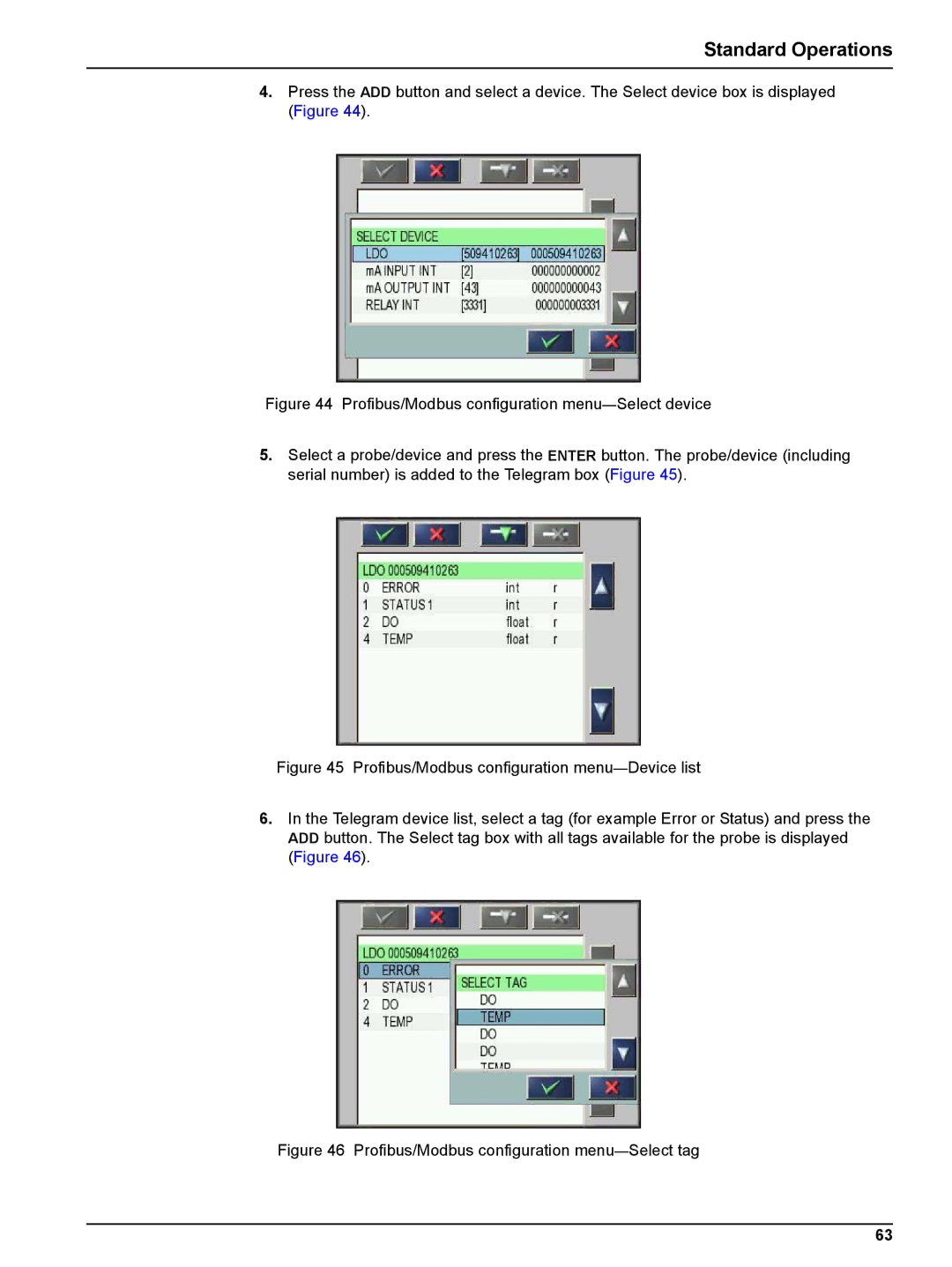 Hach sc1000 user manual Profibus/Modbus configuration menu-Select tag 