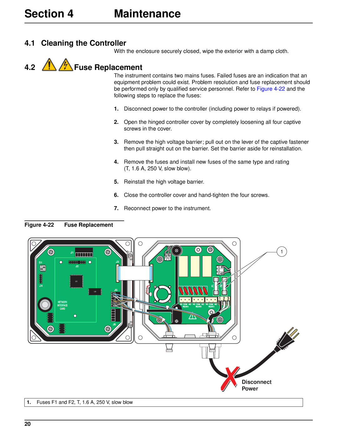 Hach sc100TM installation manual Section Maintenance, Cleaning the Controller 