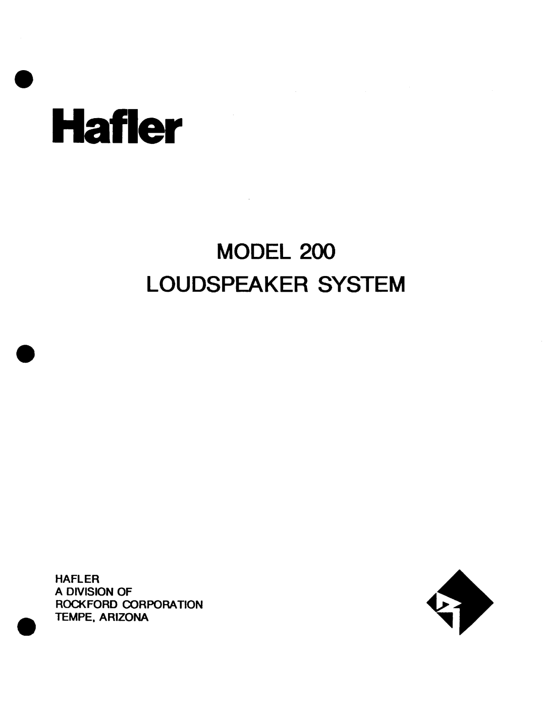 Hafler 200 manual 