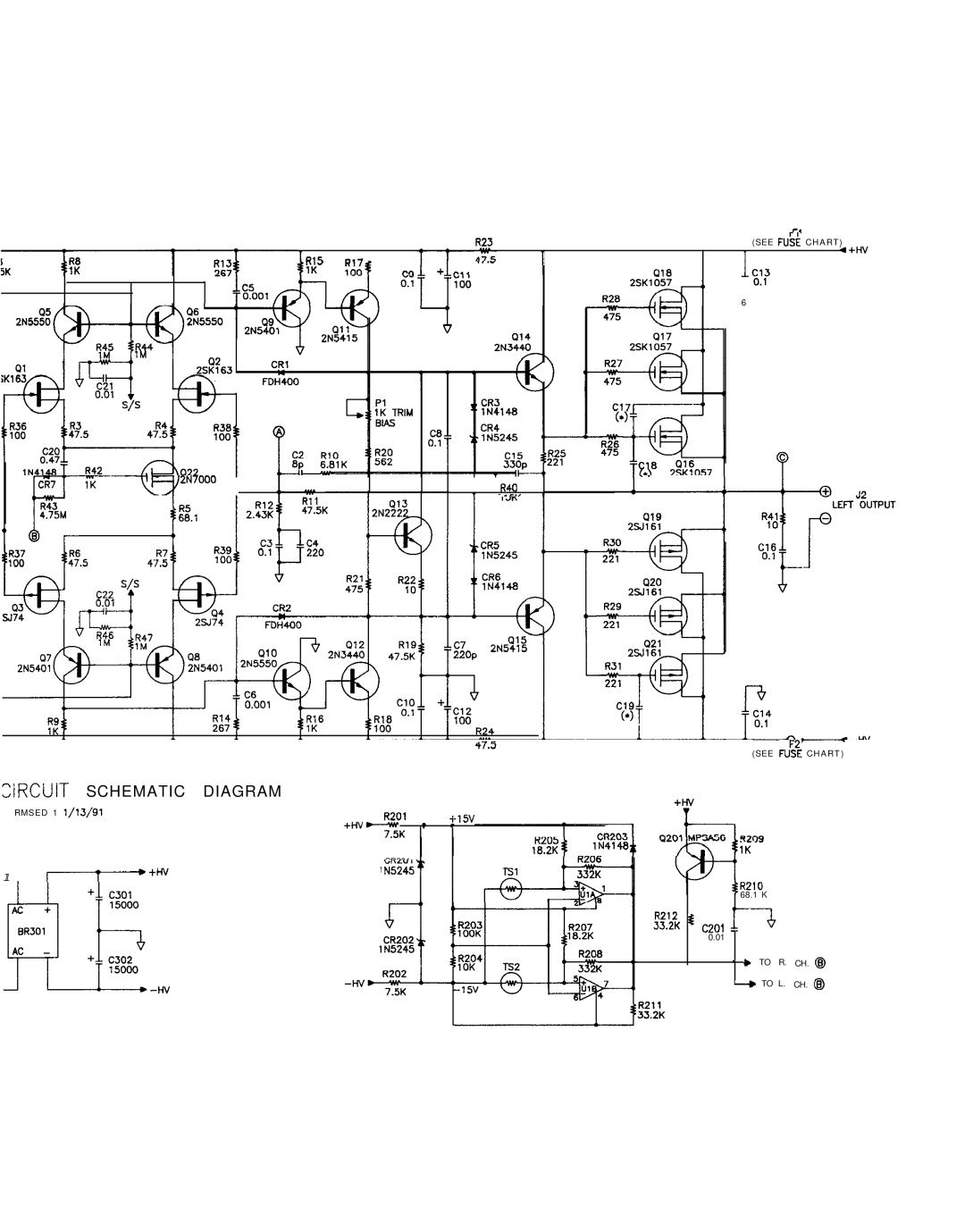 Hafler 9270, 9180 manual ZiRCUIT Schematic Diagram 