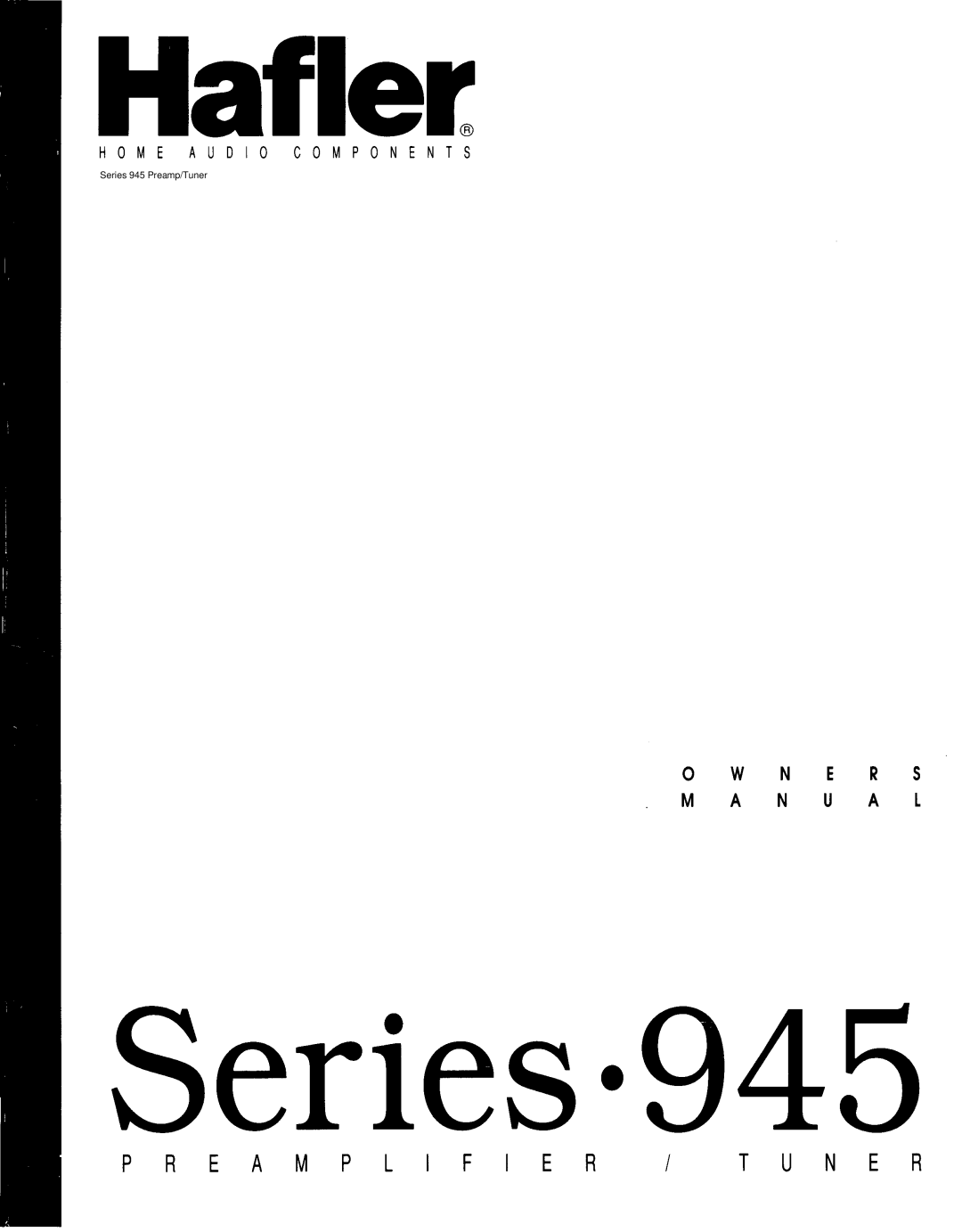 Hafler manual Series 945 Preamp/Tuner 