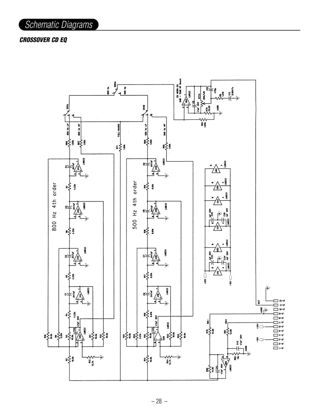 Hafler GX2300CE, GX2600CE manual Crossover CD EQ 