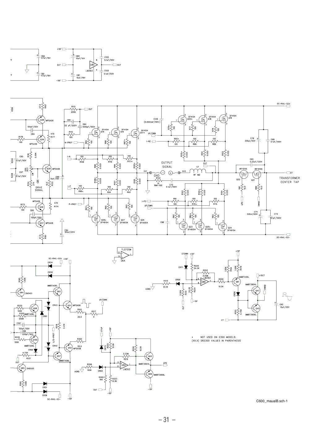 Hafler GX2300CE, GX2600CE manual C600maualB.sch-1 