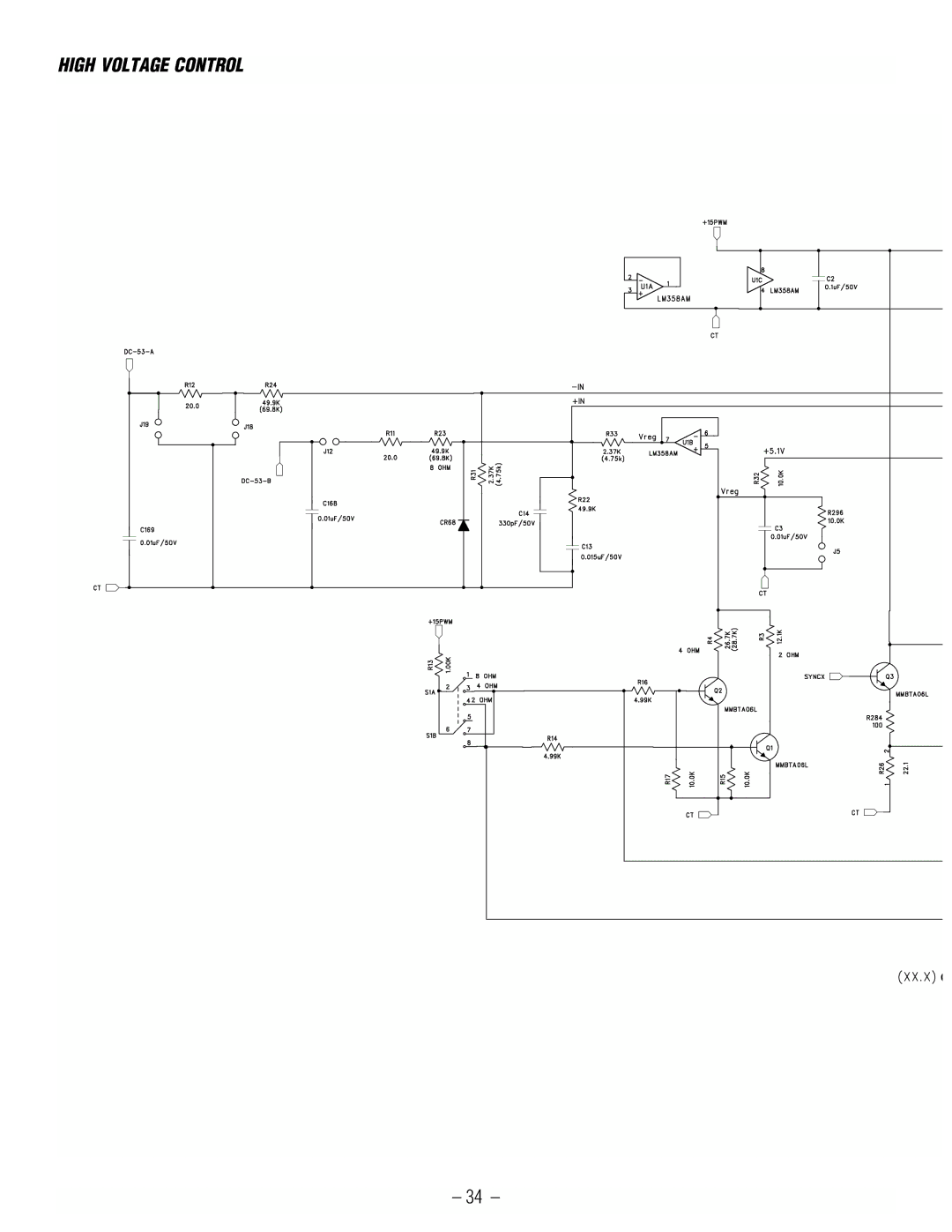 Hafler GX2300CE, GX2600CE manual High Voltage Control 