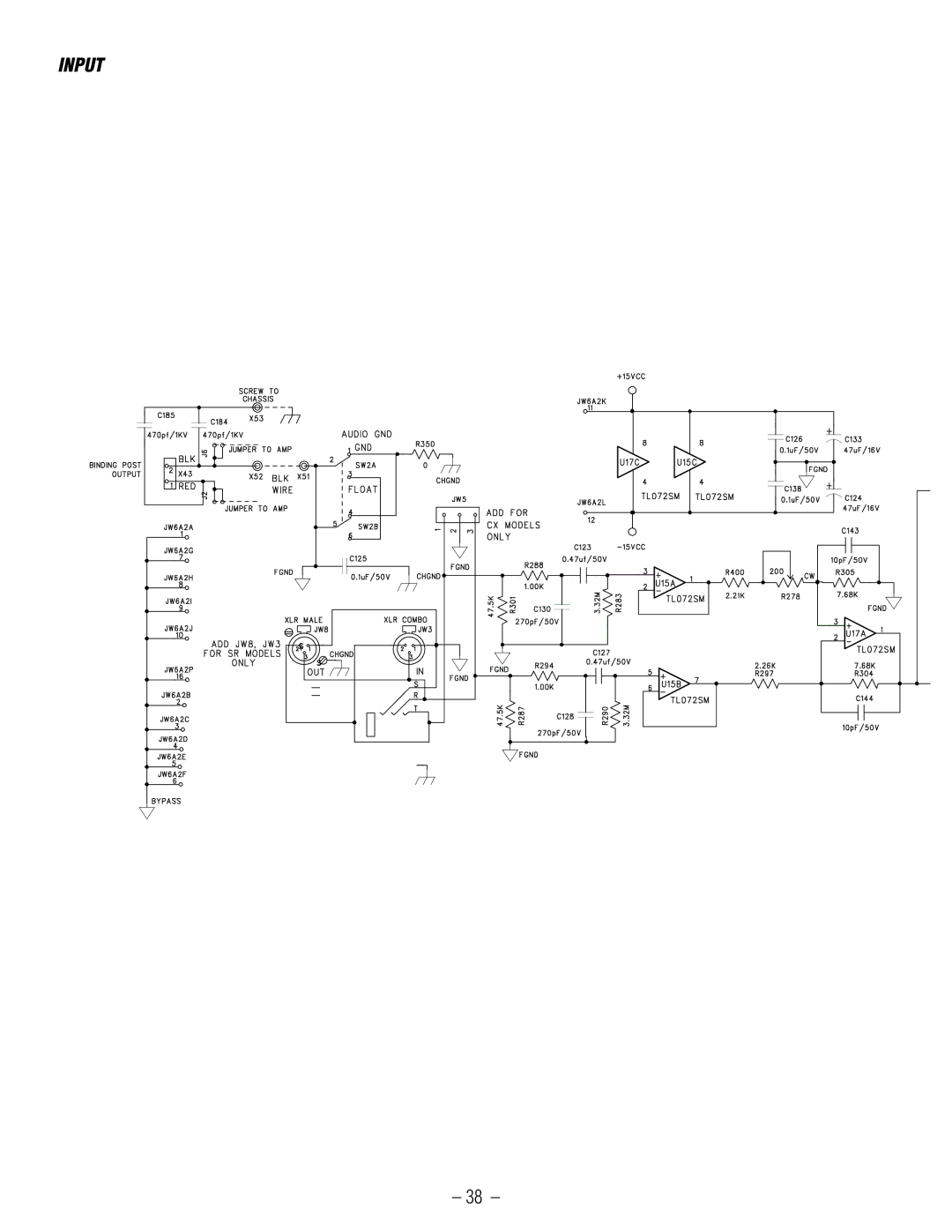 Hafler GX2300CE, GX2600CE manual Input 