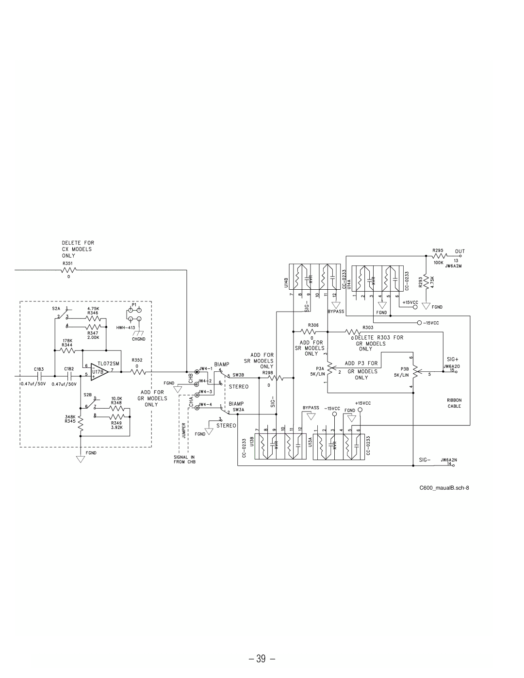 Hafler GX2300CE, GX2600CE manual C600maualB.sch-8 