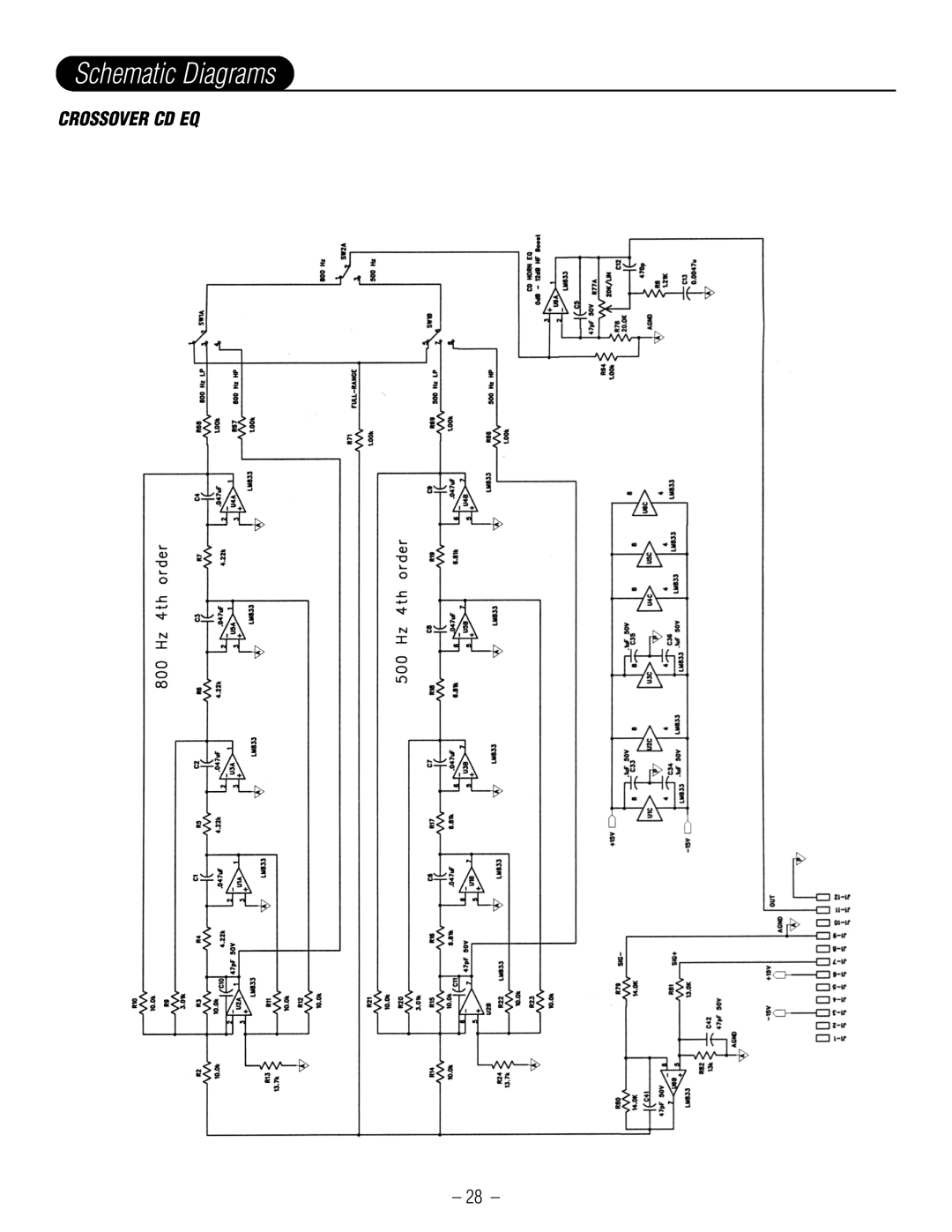 Hafler GX2300CE, GX2600CE manual Schematic Diagrams, Crossover Cd Eq 