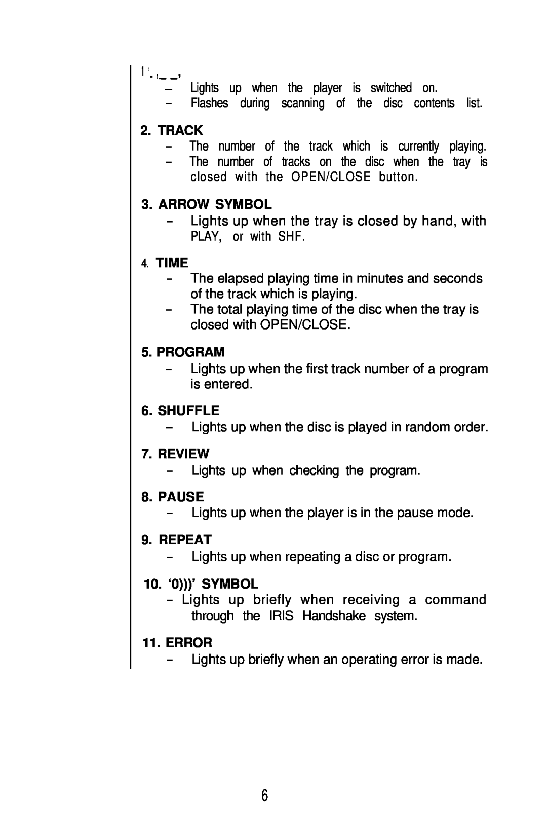 Hafler IRIS COMPACT DISC PLAYER owner manual 1 ’ 