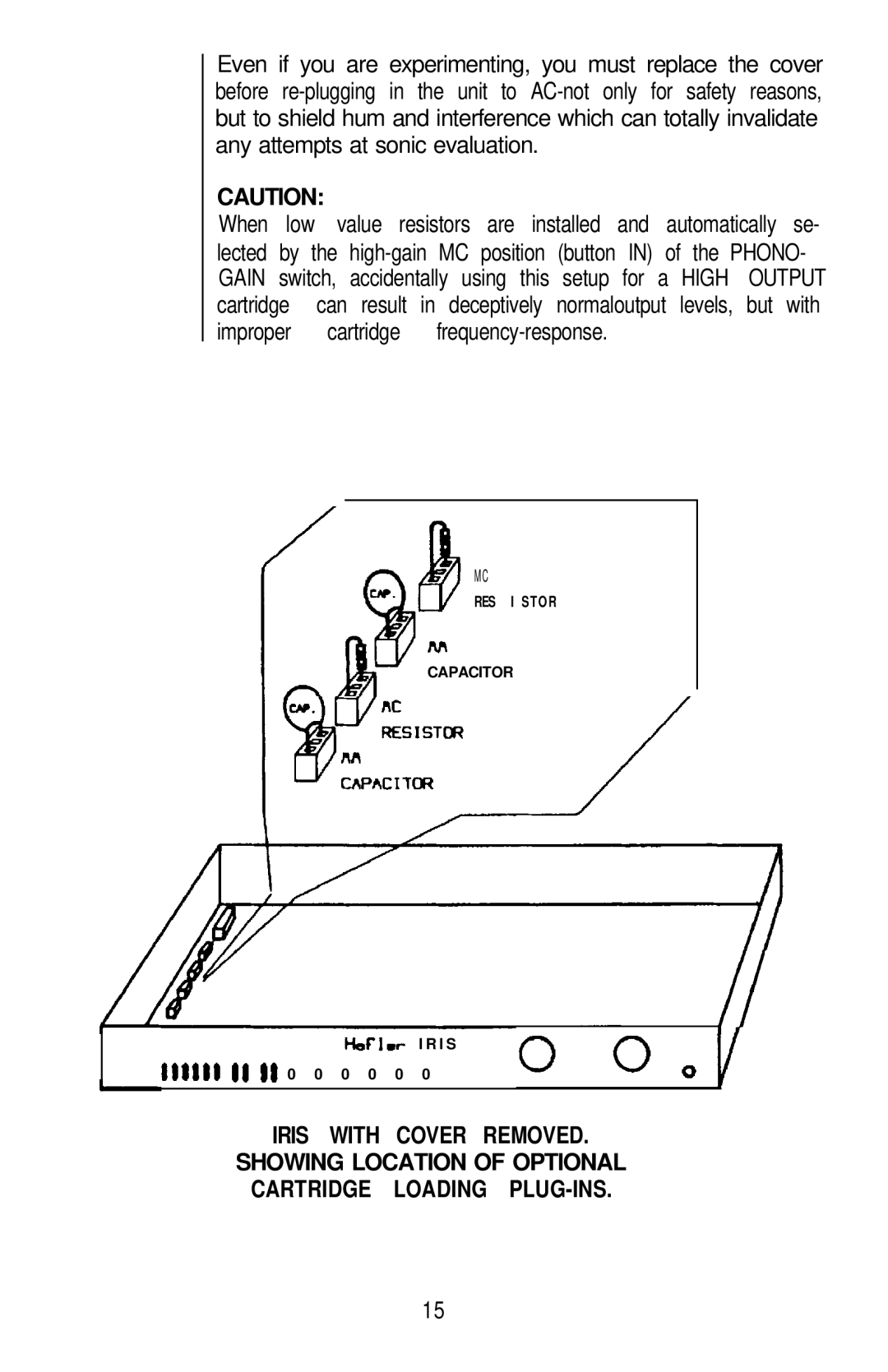 Hafler IRIS manual Improper cartridge frequency-response 