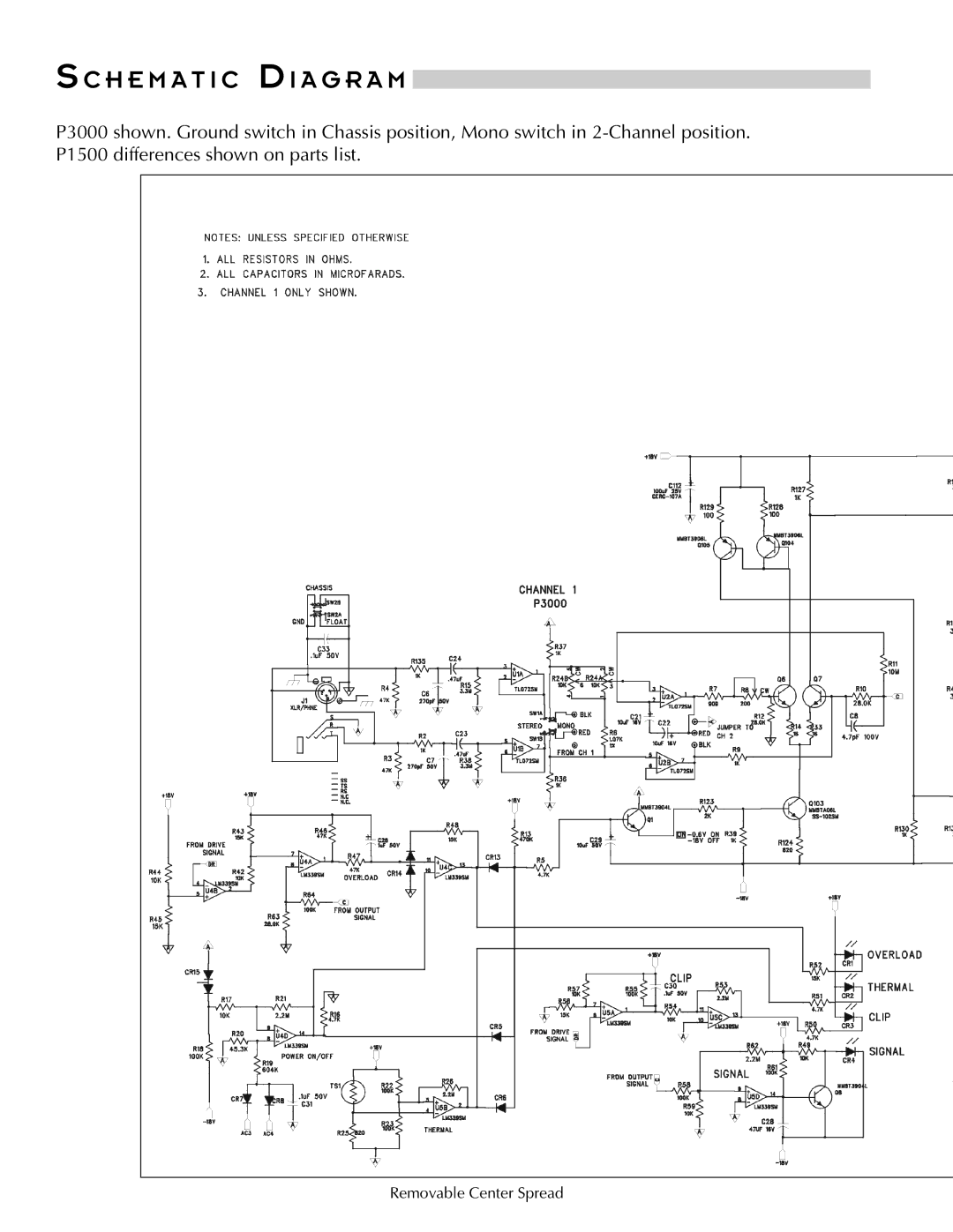 Hafler P1500, P3000 manual H E M a T I C D I a G R a M 