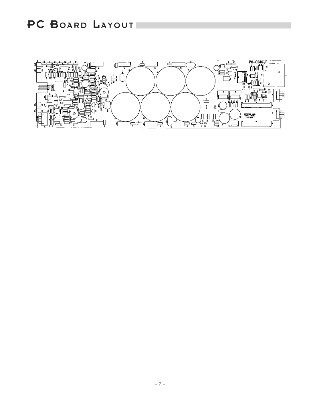 Hafler P7000 manual PC B O a R D L a Y O U T 