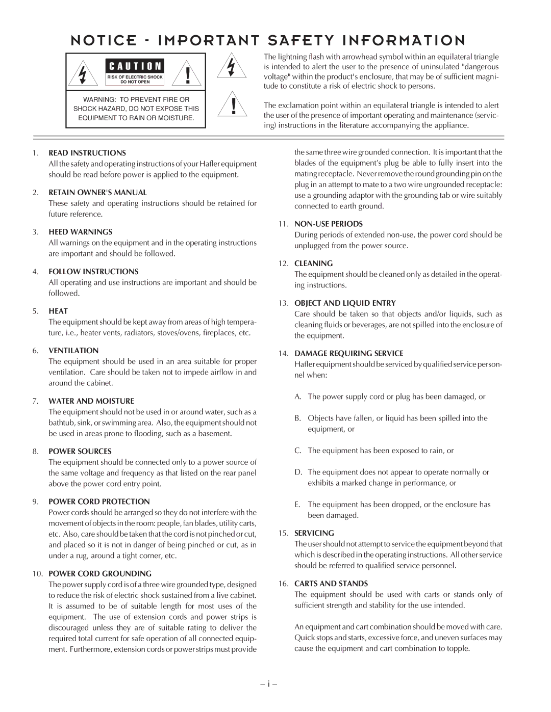 Hafler P7000 manual Follow Instructions 