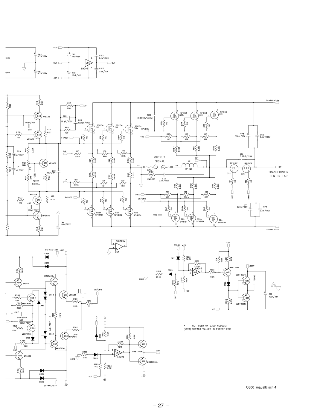 Hafler SR2600, SR2300 owner manual C600maualB.sch-1 