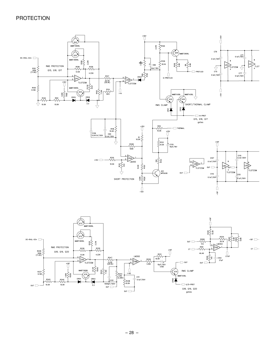 Hafler SR2300, SR2600 owner manual Protection 