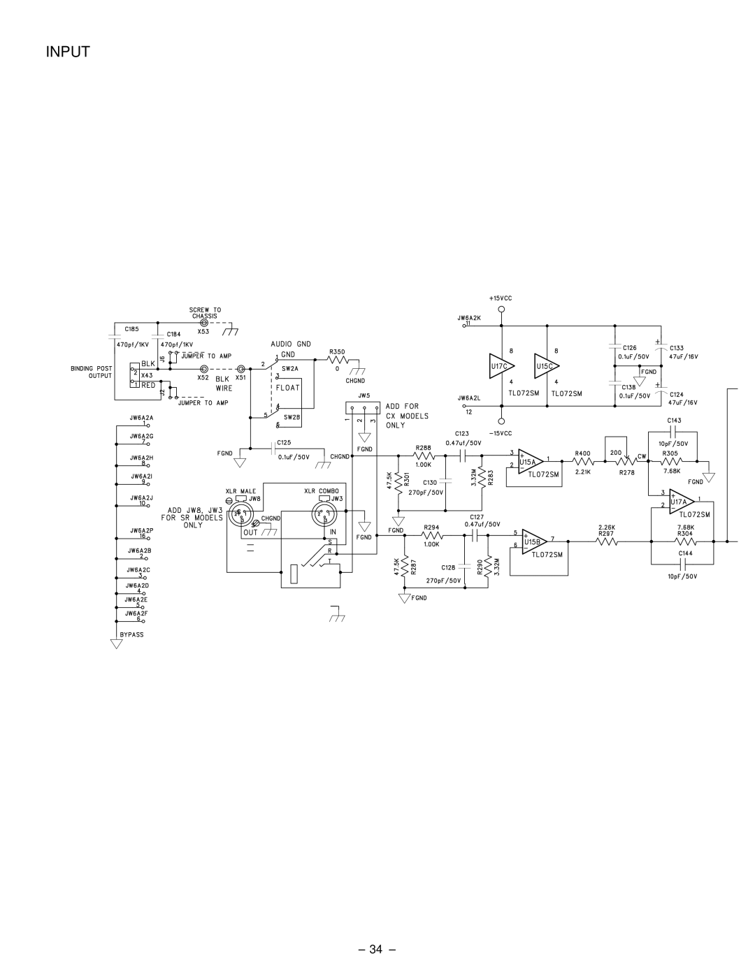 Hafler SR2300, SR2600 owner manual Input 