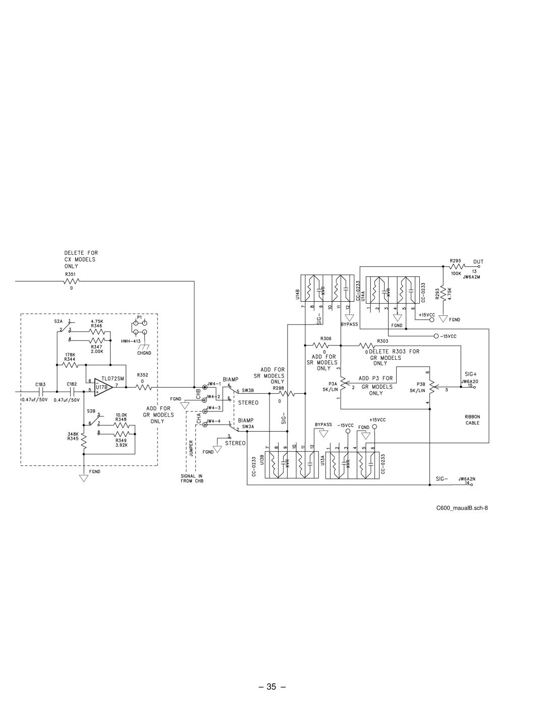 Hafler SR2600, SR2300 owner manual C600maualB.sch-8 