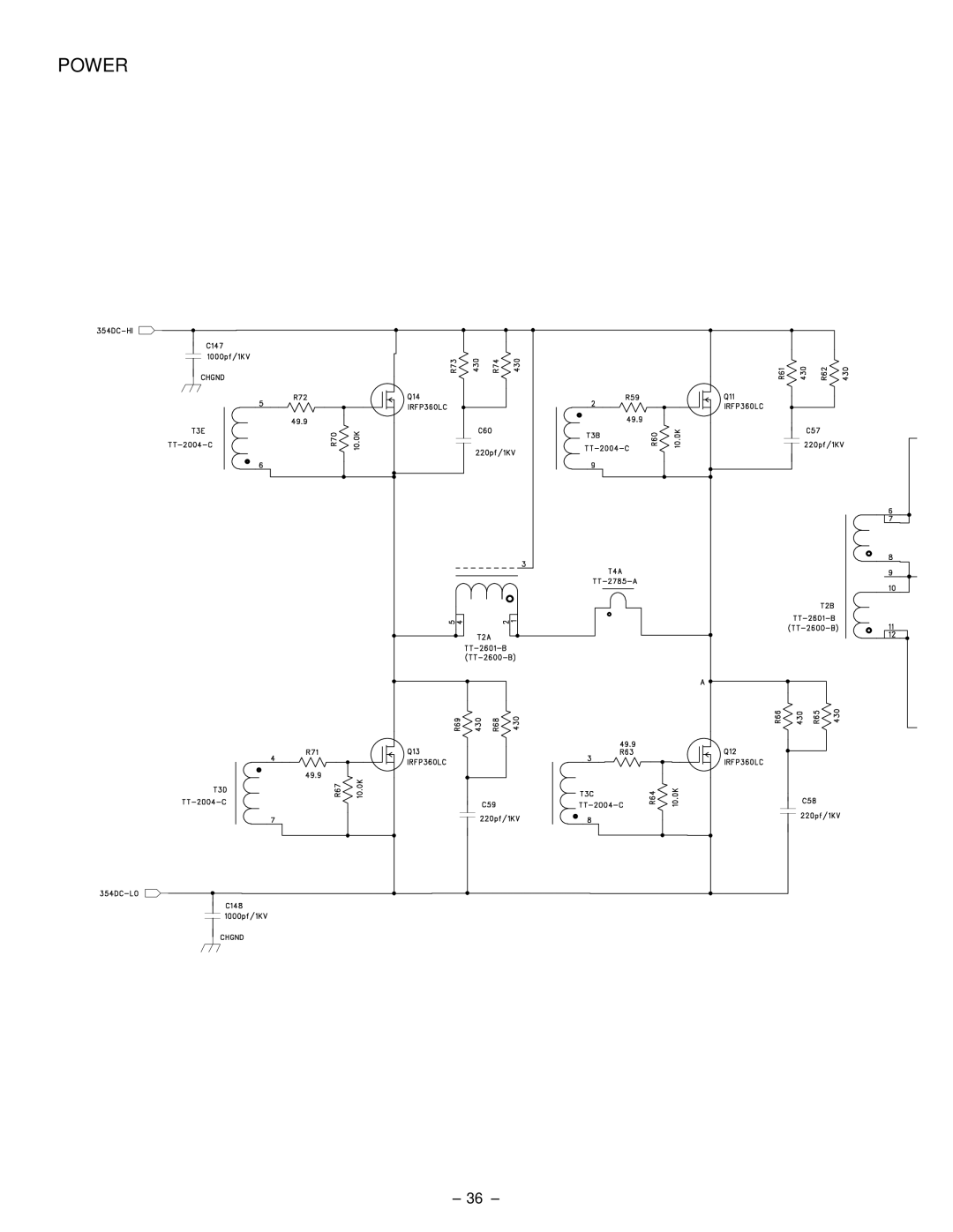 Hafler SR2300, SR2600 owner manual Power 