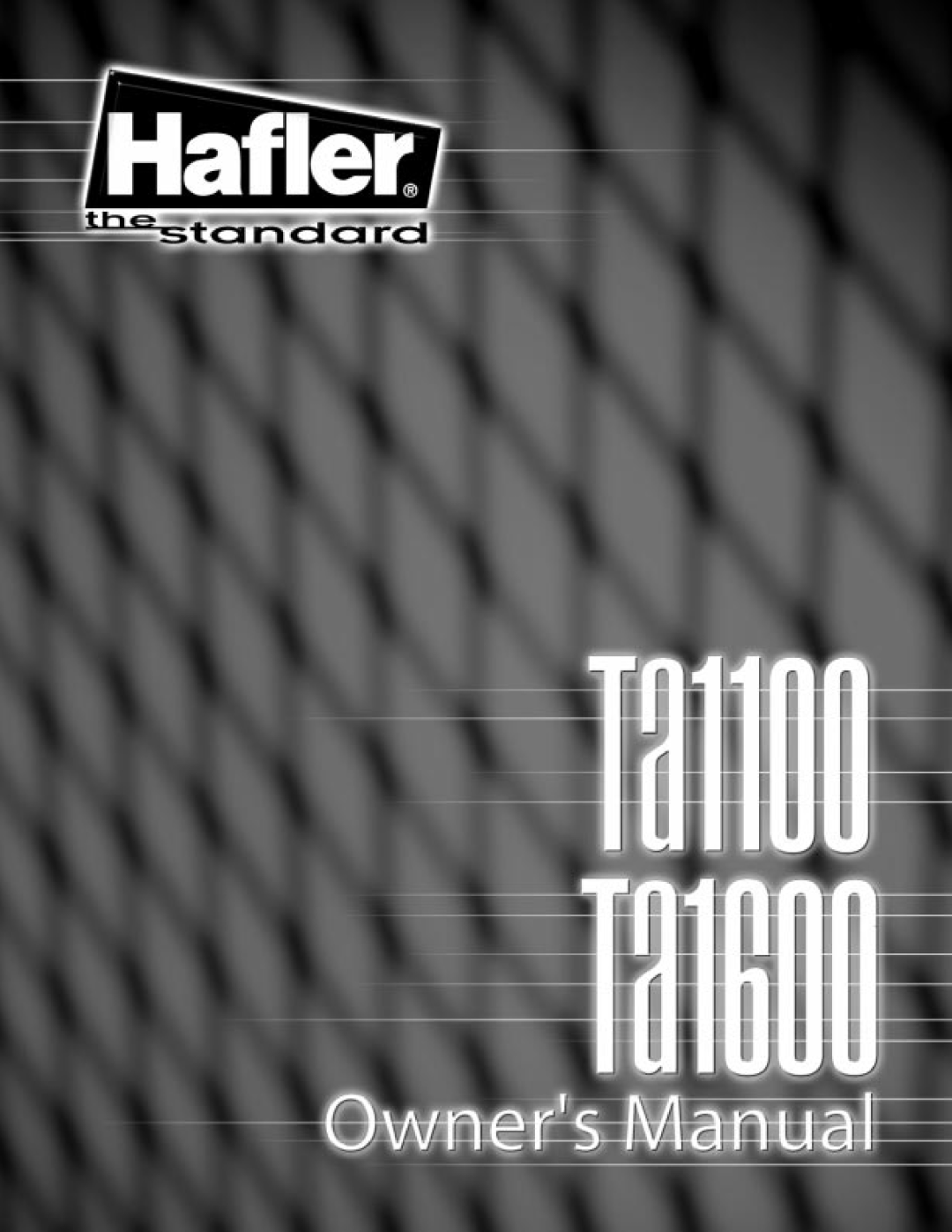 Hafler 1600, TA1100 manual 