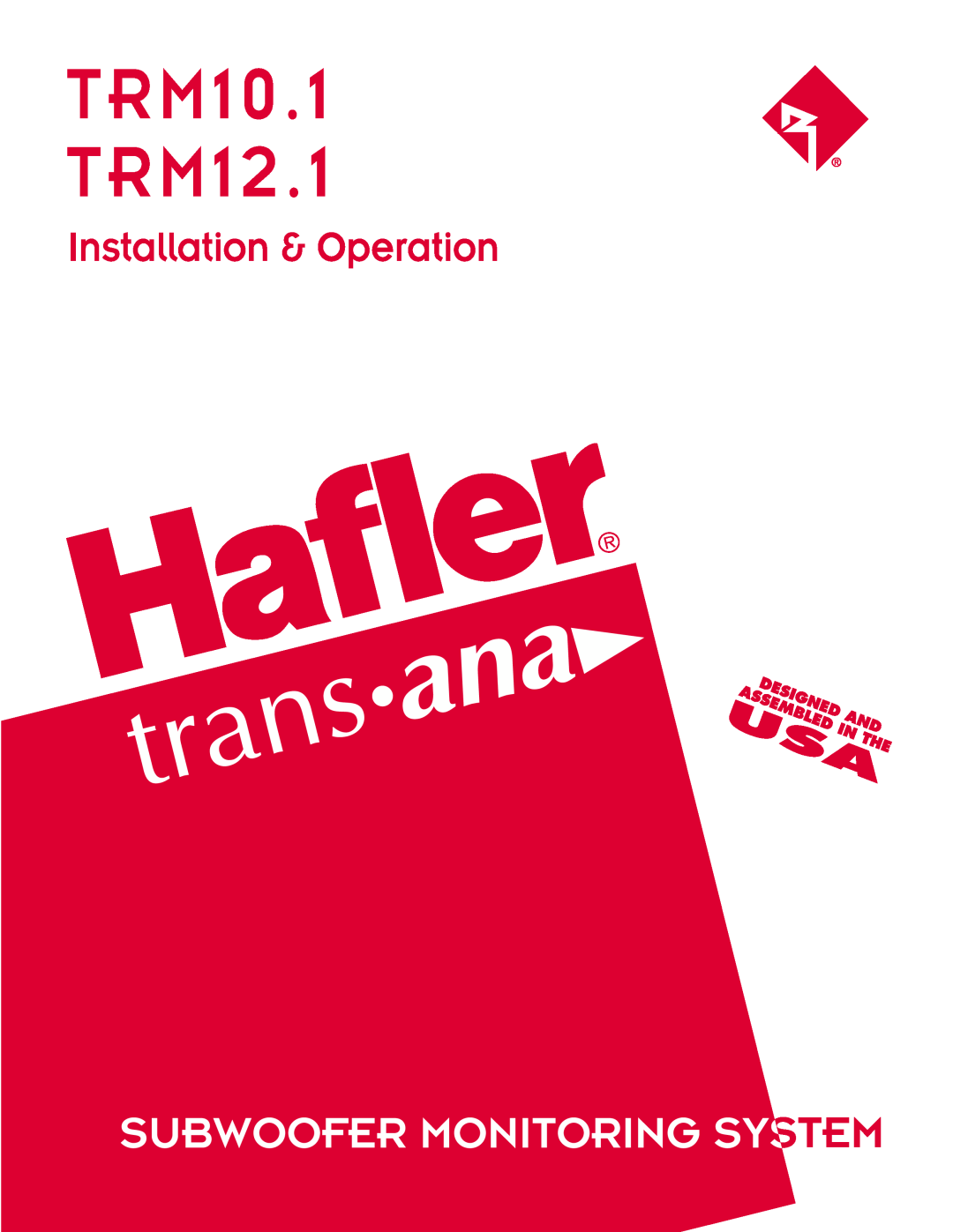 Hafler TRM12.1, TRM10.1 manual 