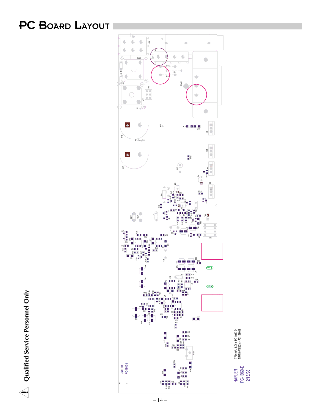 Hafler TRM10S, TRM12S manual PC Board Layout, CR2 