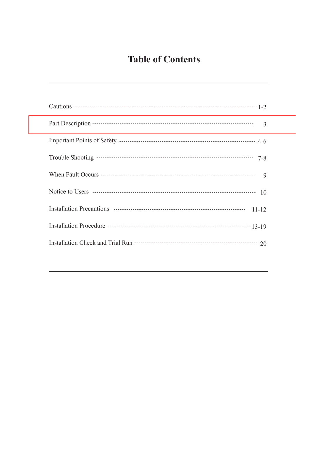 Haier 0010573573 operation manual Table of Contents 